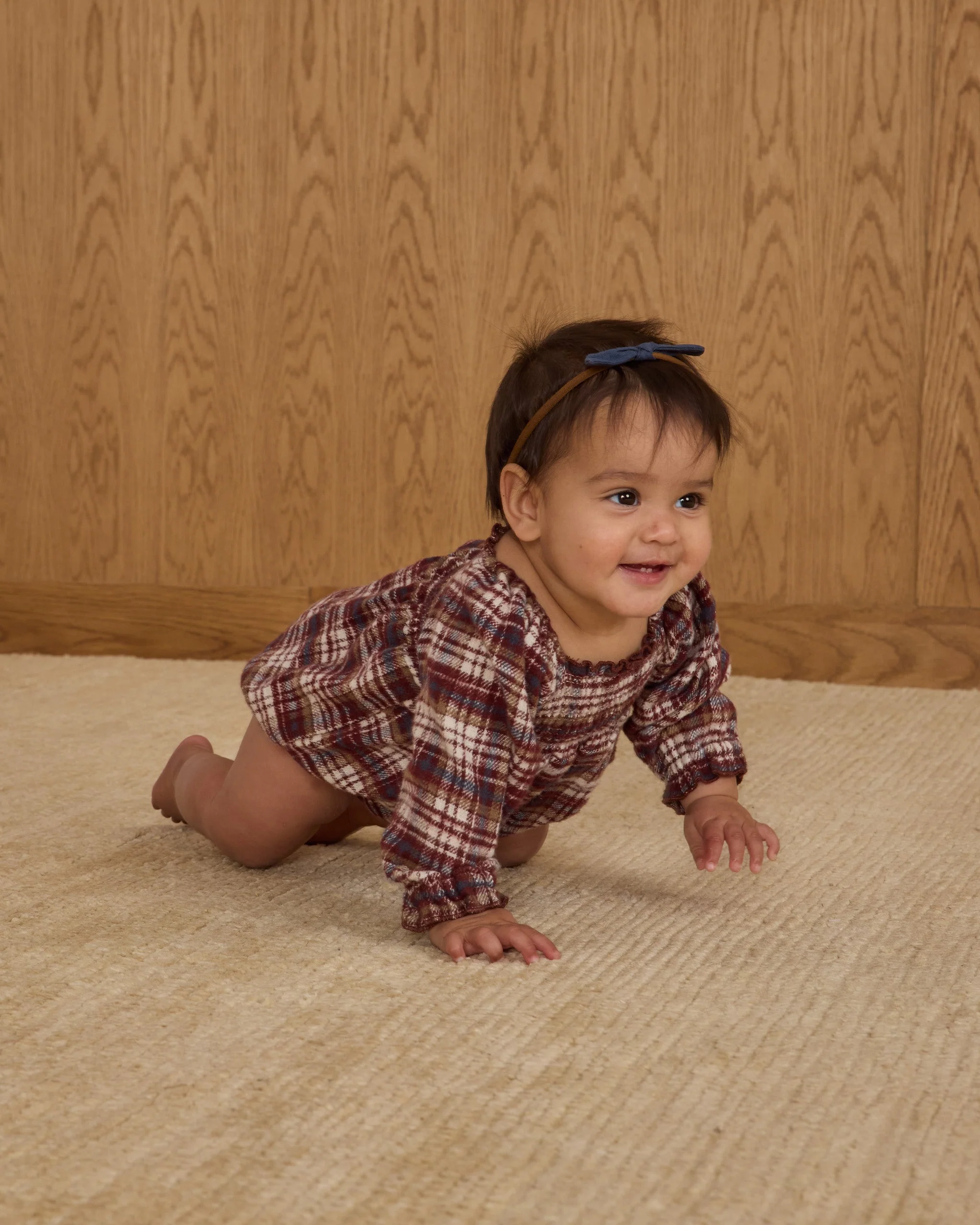 Adelaide Romper || Burgundy Plaid - Image 3