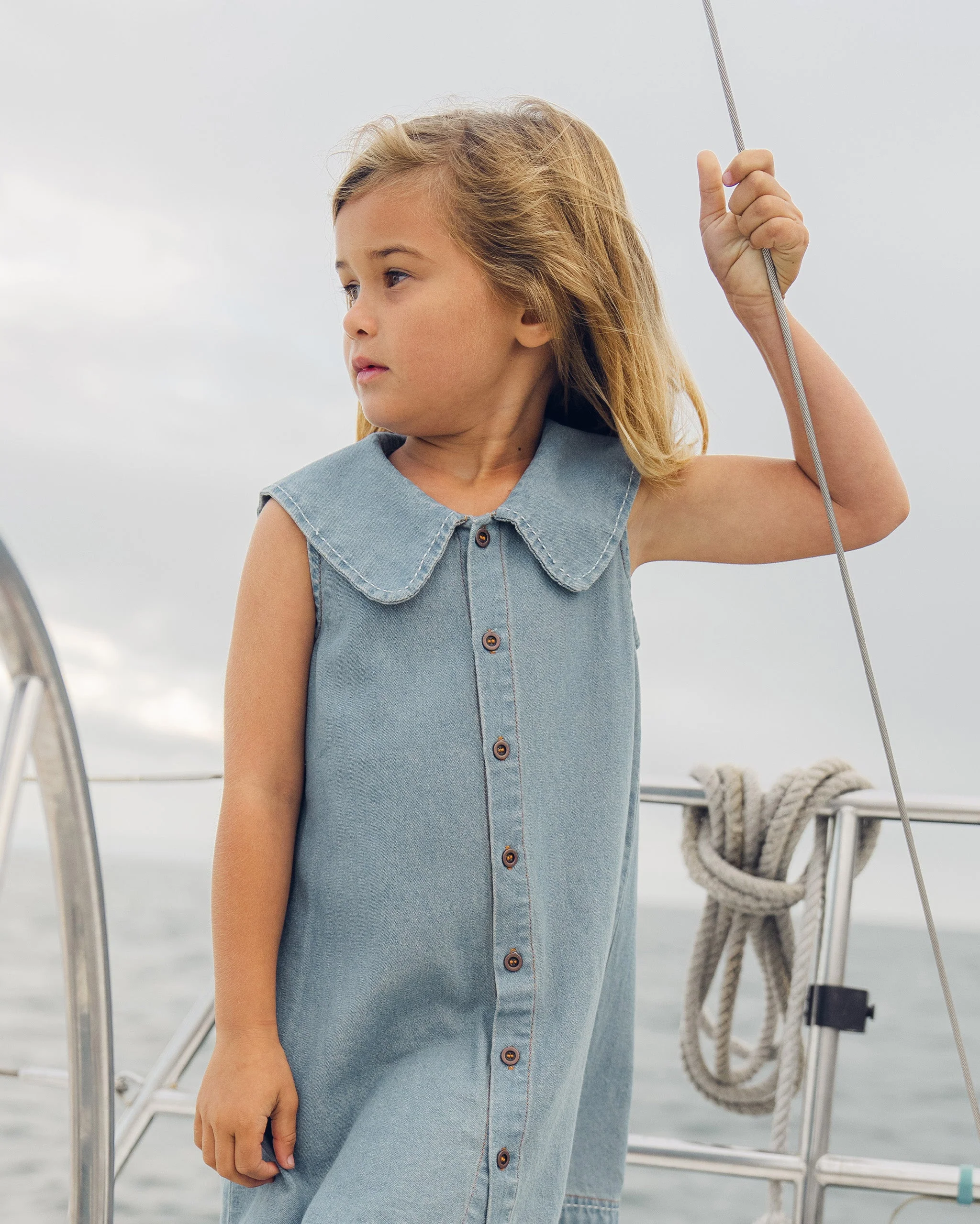 Adria Dress Washed Blue - Image 3