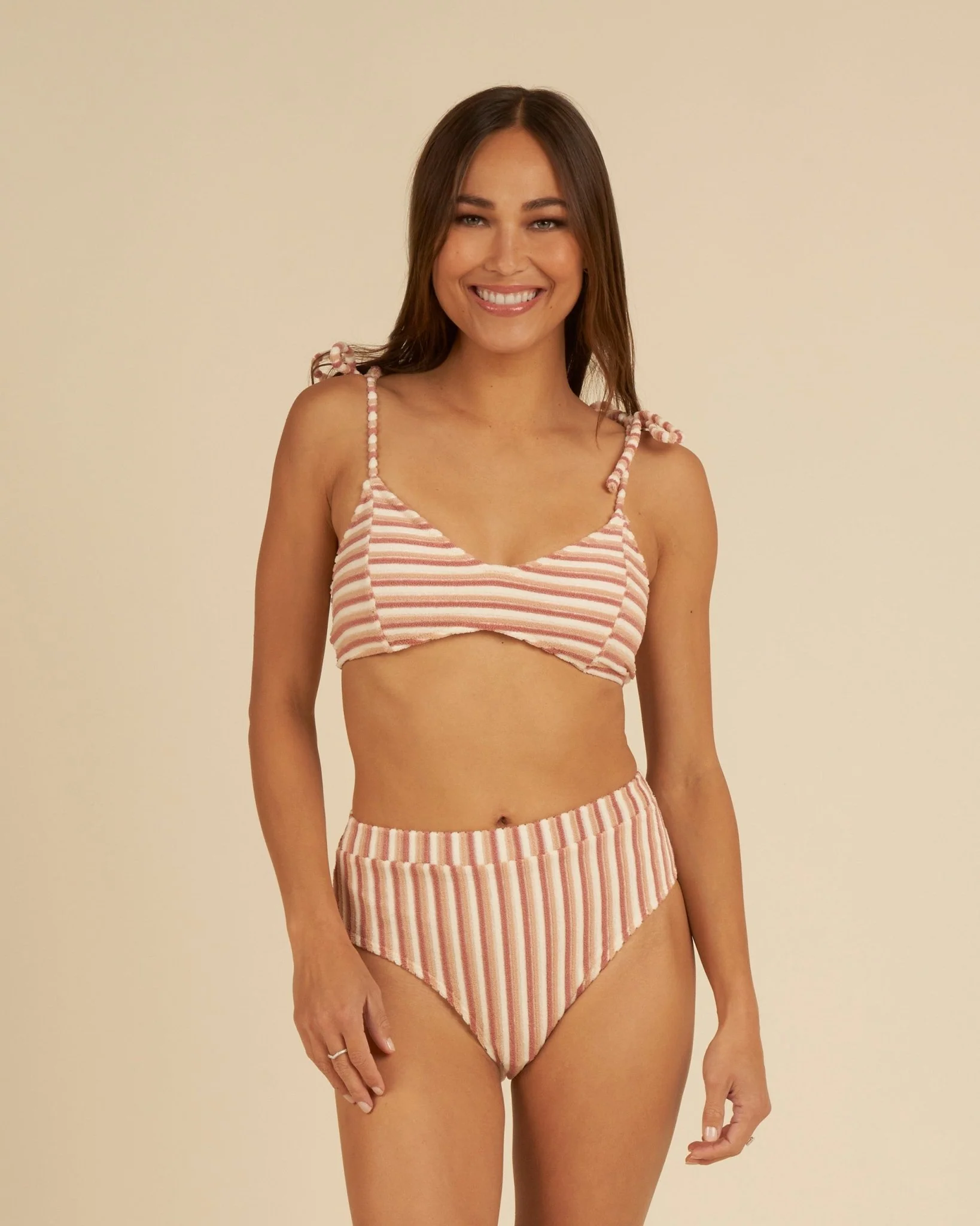 Alba Bikini Top | Pink Stripe - Image 3