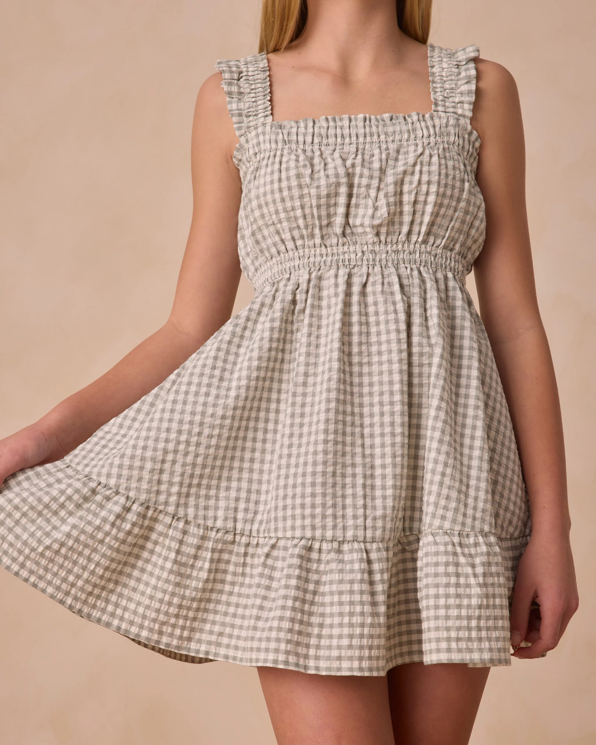 Annalise Dress || Eucalyptus Gingham Teen - Image 4