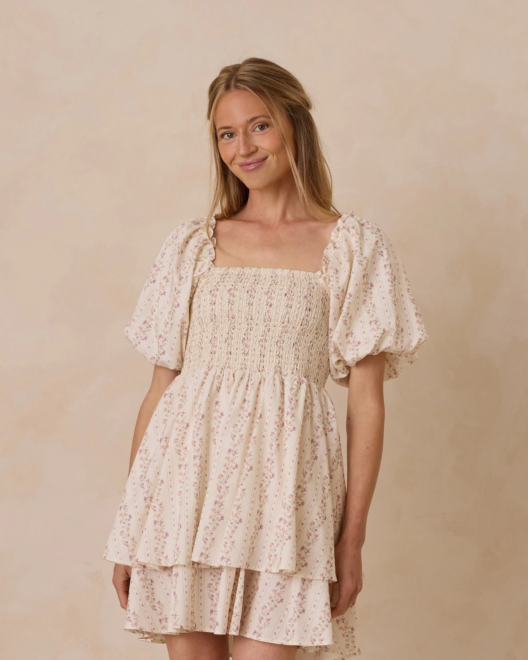 Annette Dress || Floral Stripe - Image 2