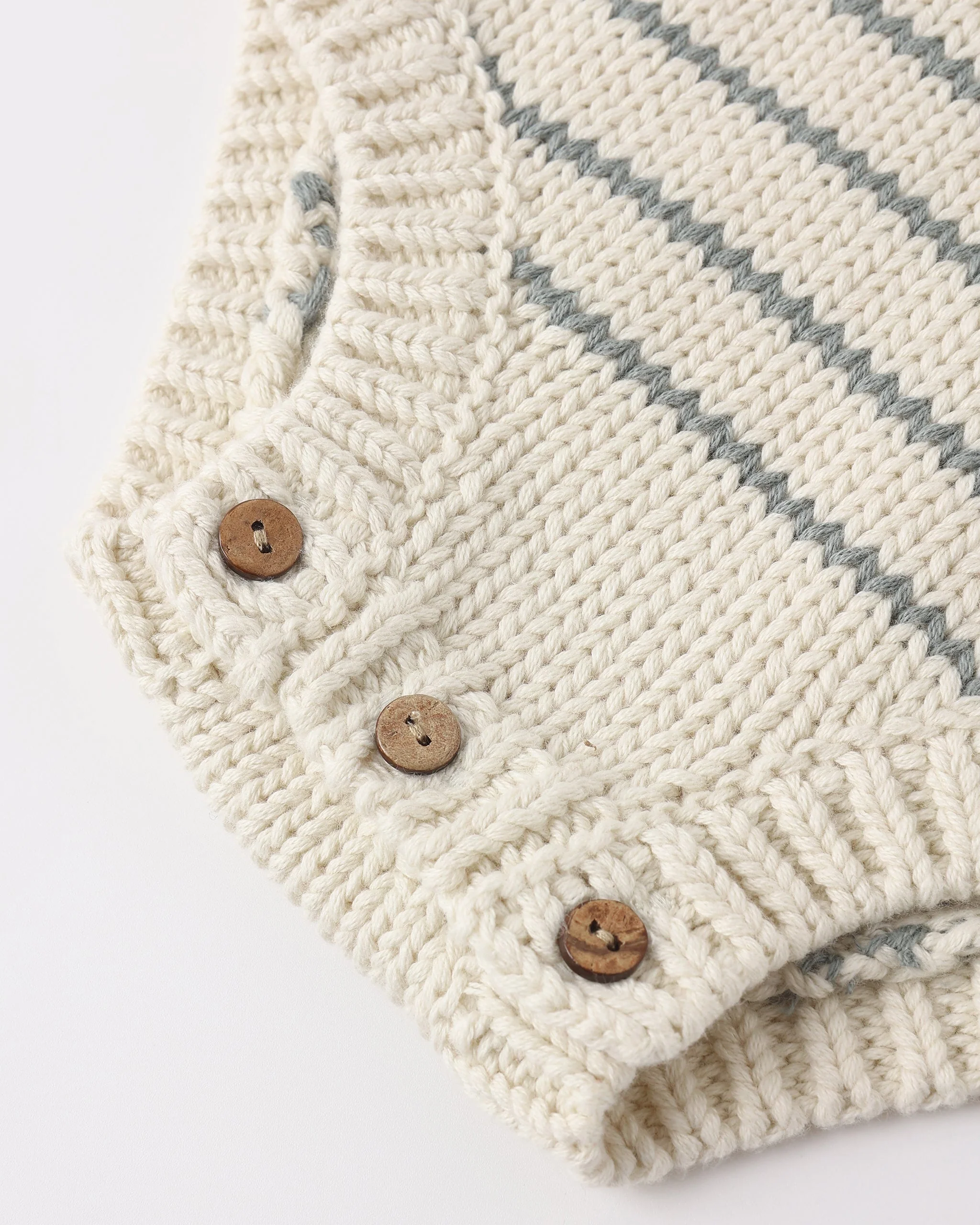 Ashton Knit Romper Sea Green Stripe - Image 3