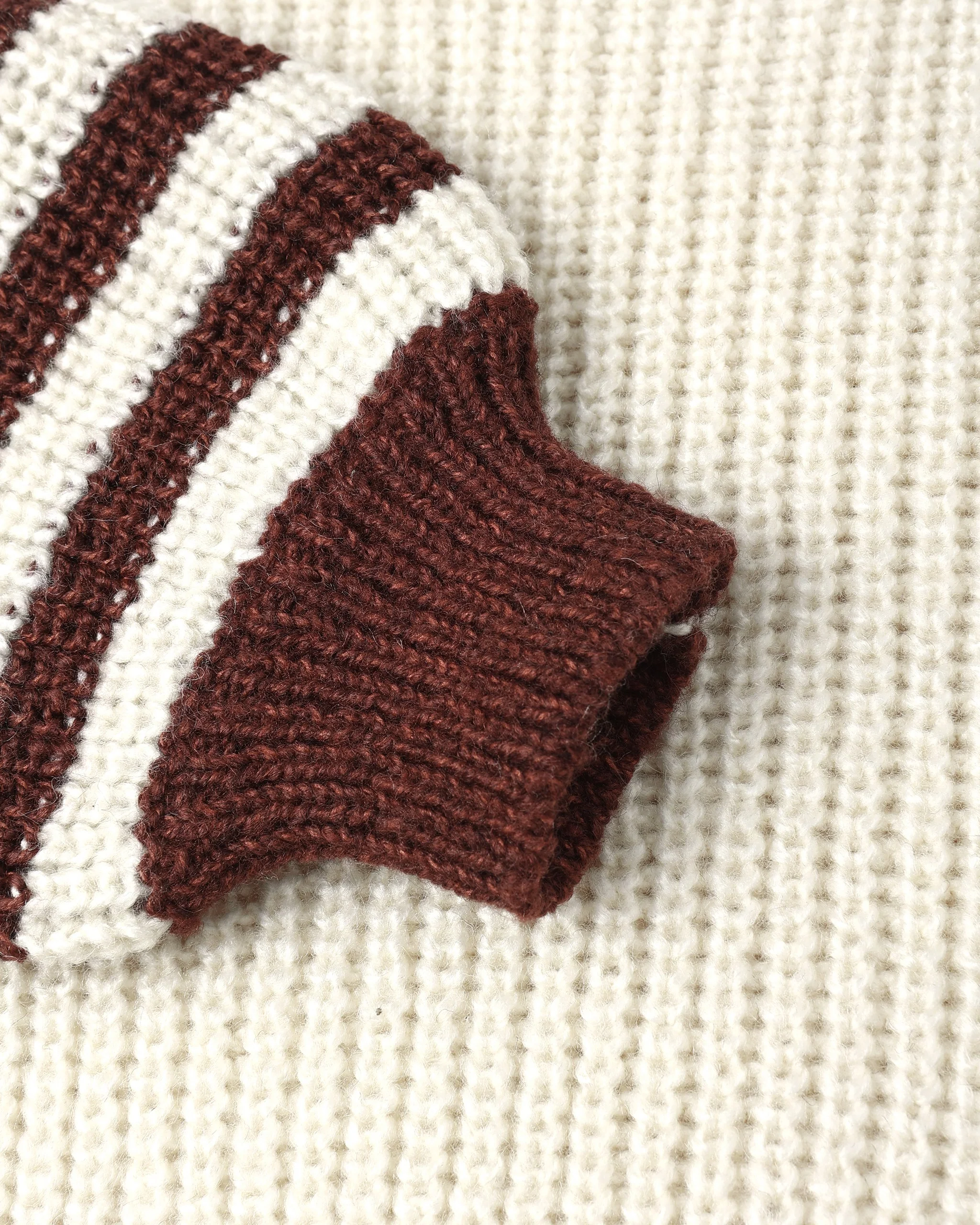 Aspen Sweater || Burgundy Stripe - Image 2