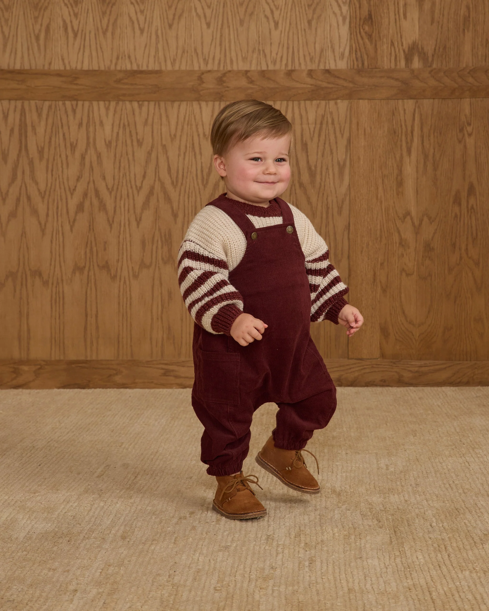 Aspen Sweater || Burgundy Stripe - Image 3