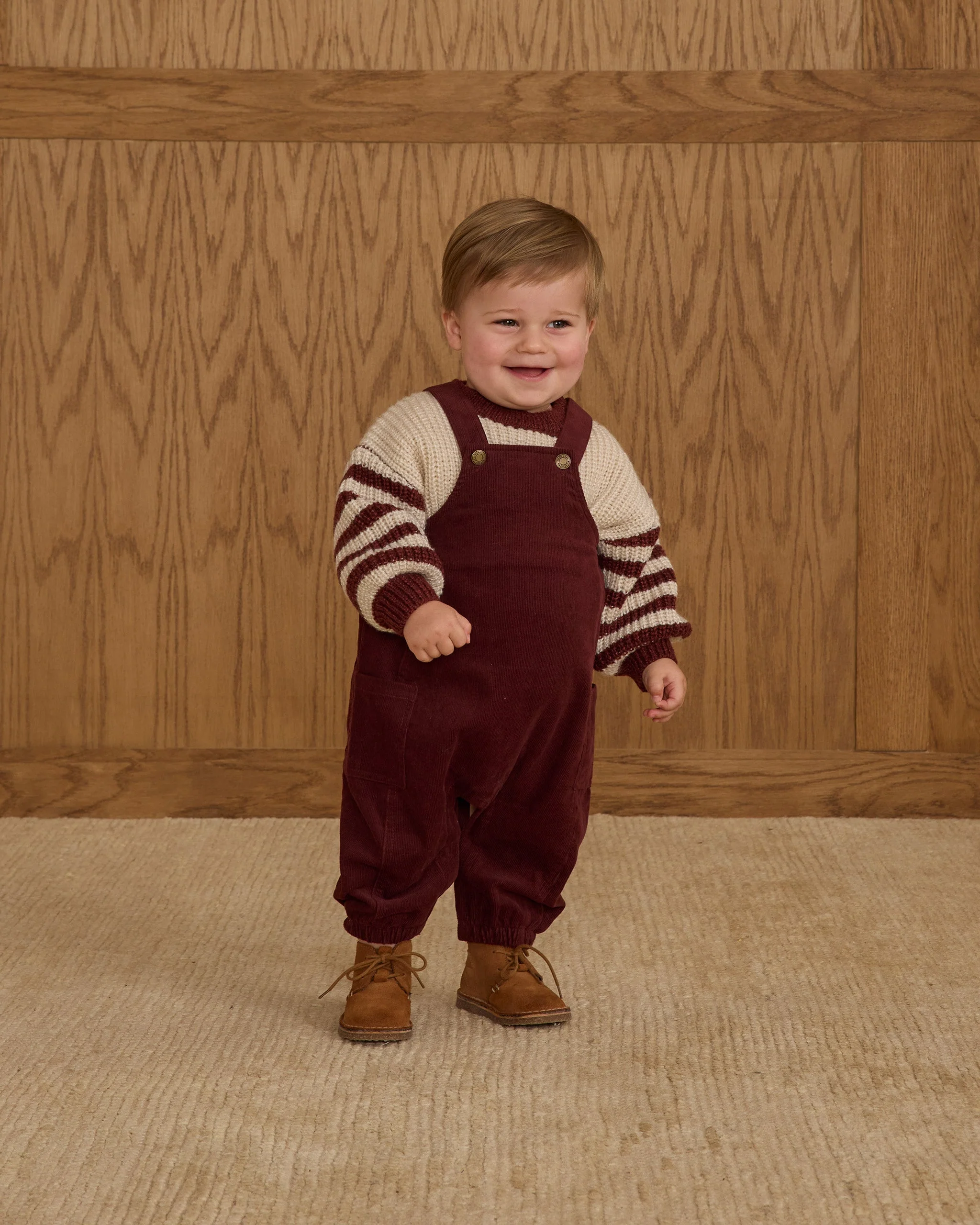 Aspen Sweater || Burgundy Stripe - Image 4