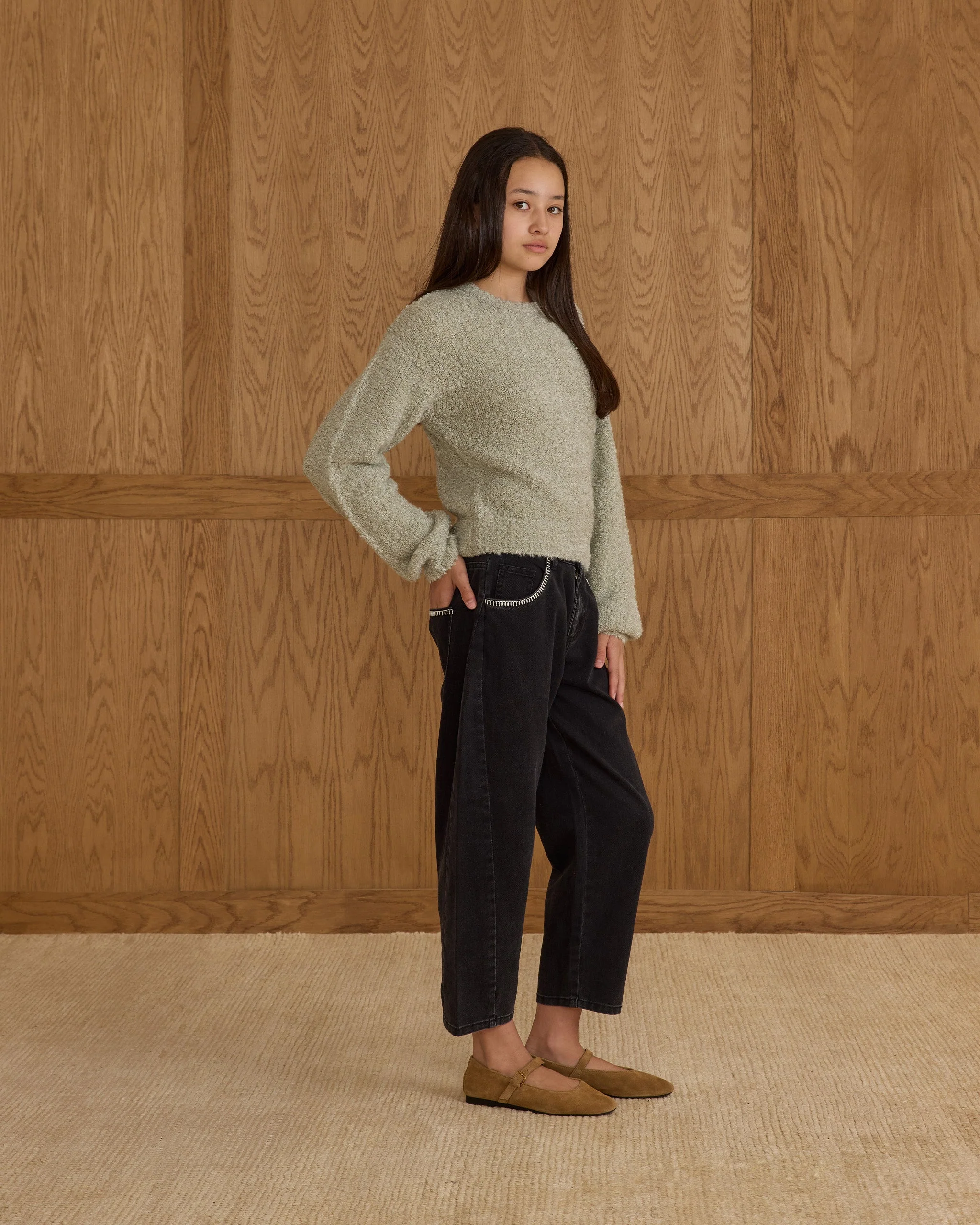 Aspen Sweater || Pistachio Boucle - Teen - Image 3