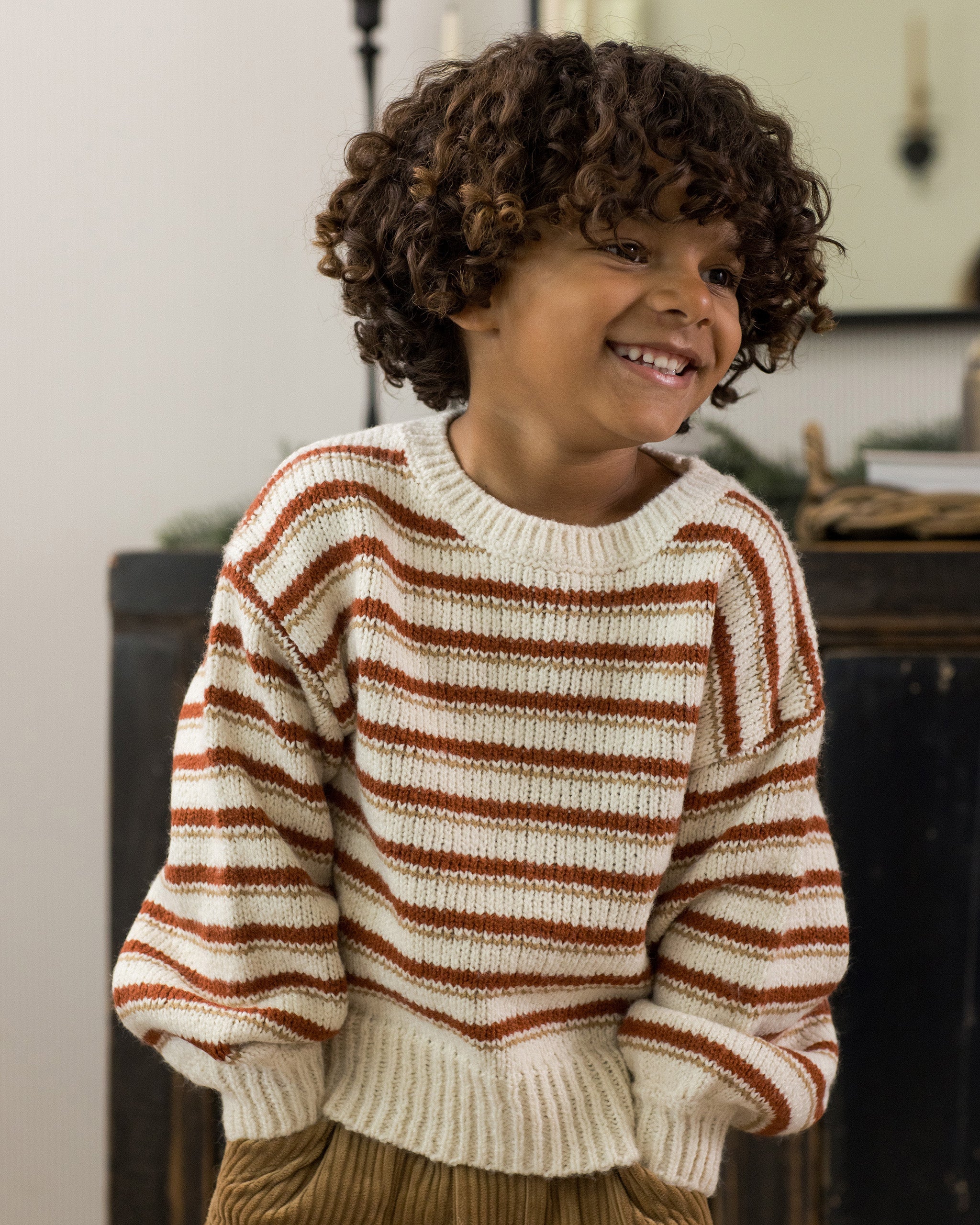 Aspen Sweater || Ruby Stripe - Image 2