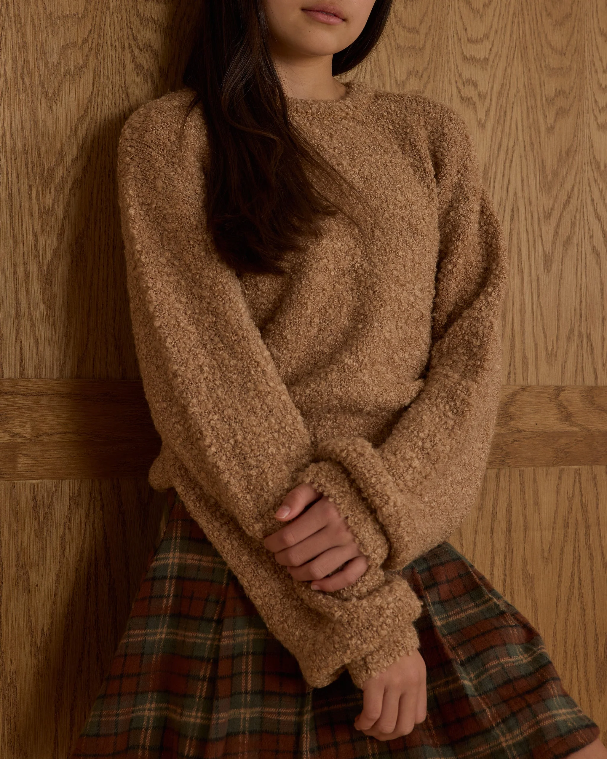 Aspen Sweater || Toffee Boucle - Teen - Image 4