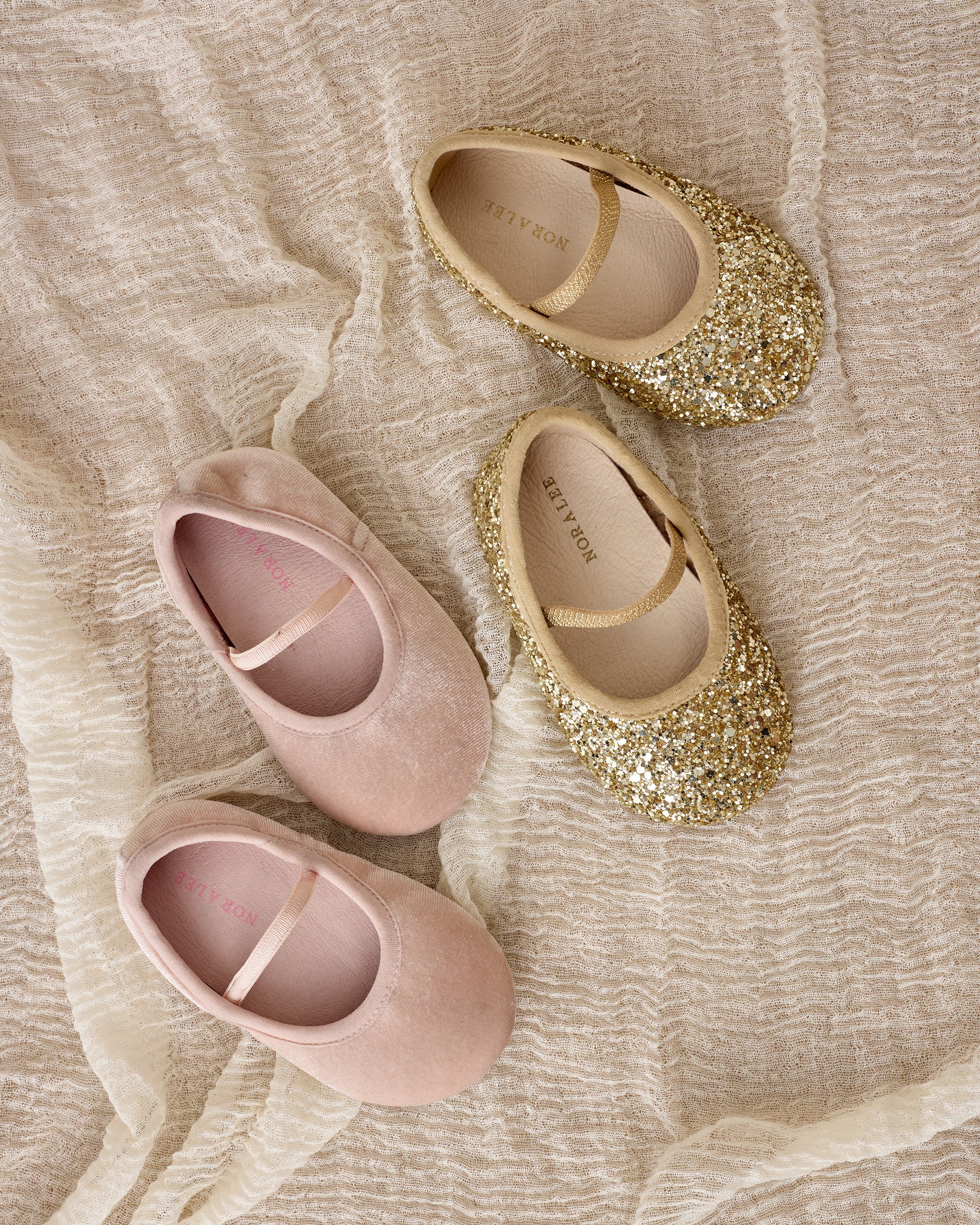 NL Baby Ballet Flats | Gold Sparkle - Image 2