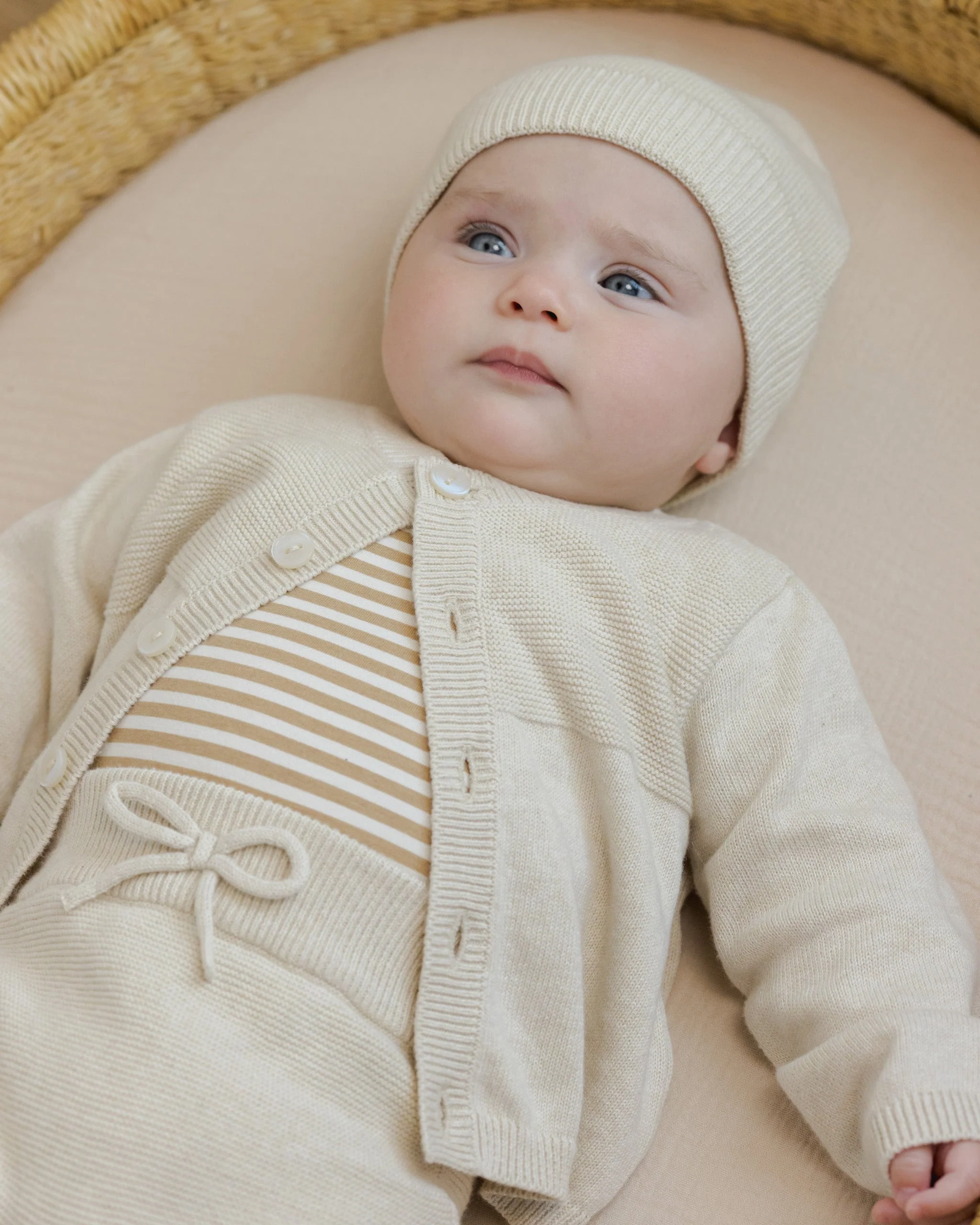 Baby Beanie || Heathered Natural - Image 3