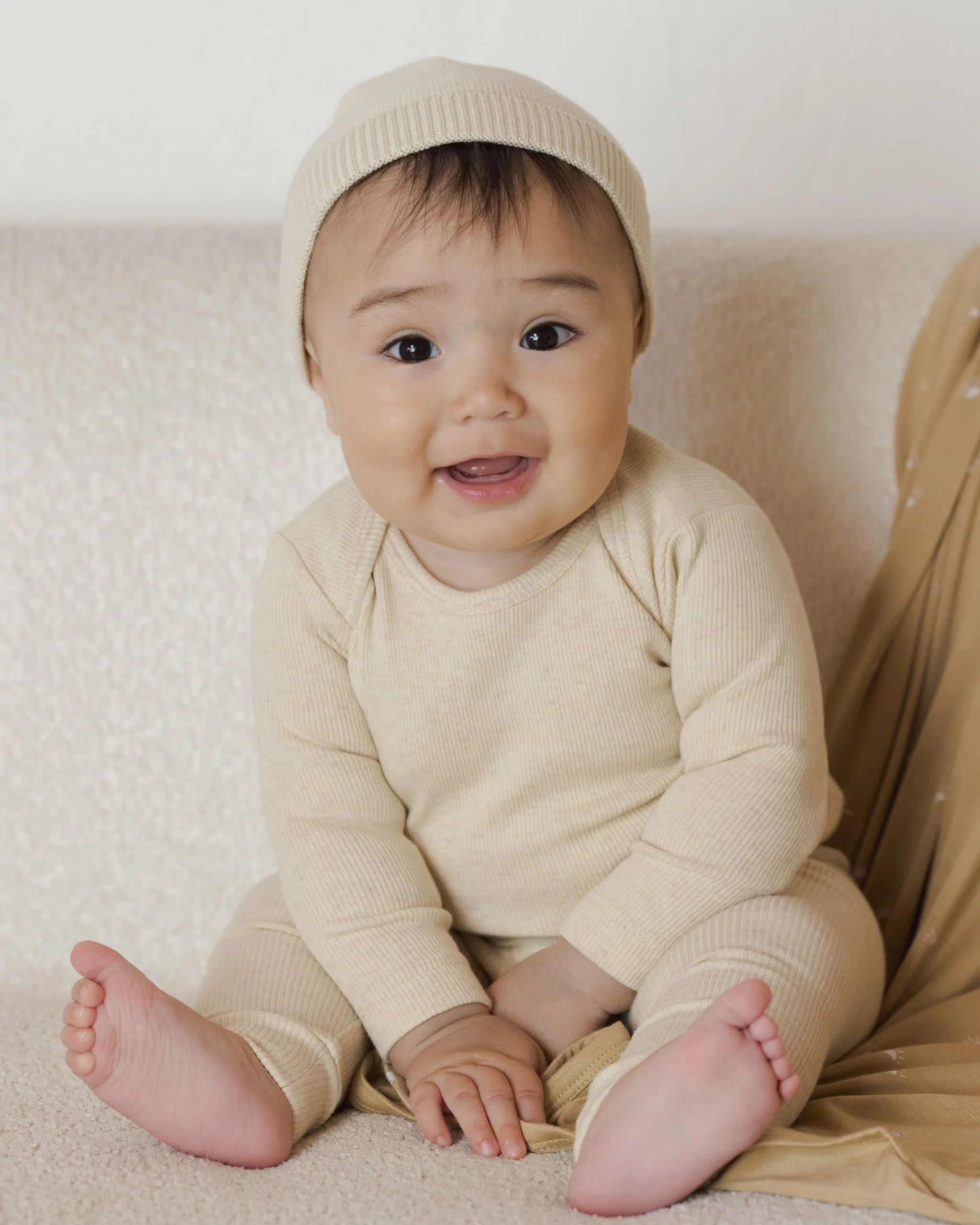 Baby Beanie || Heathered Natural - Image 5