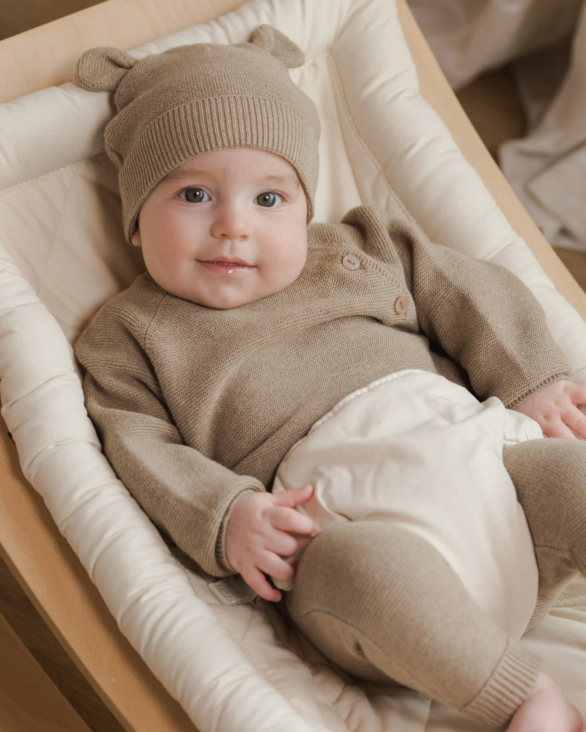 Baby Bear Beanie || Heathered Mocha - Image 3