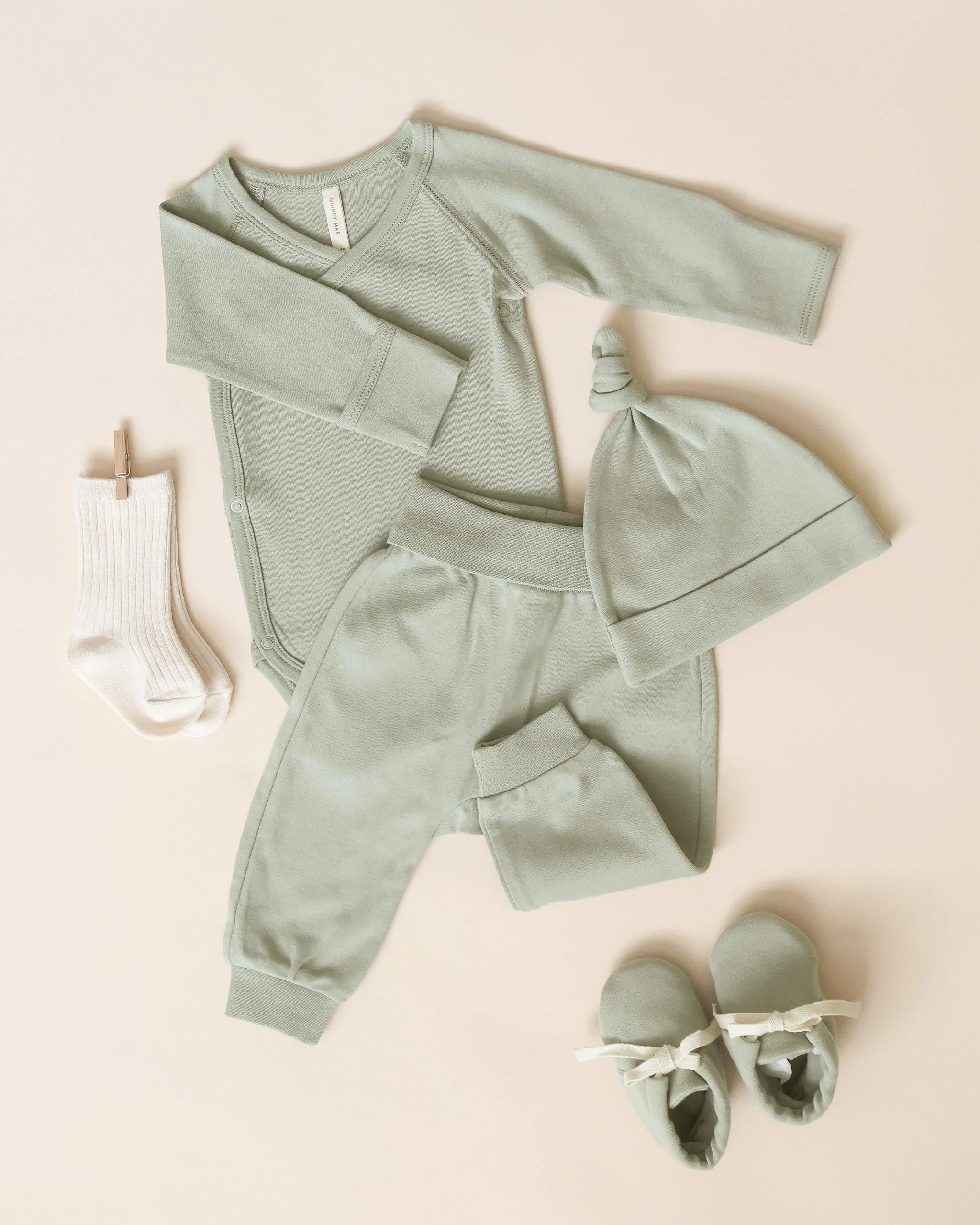 -Baby Booties || Sage- - Image 3