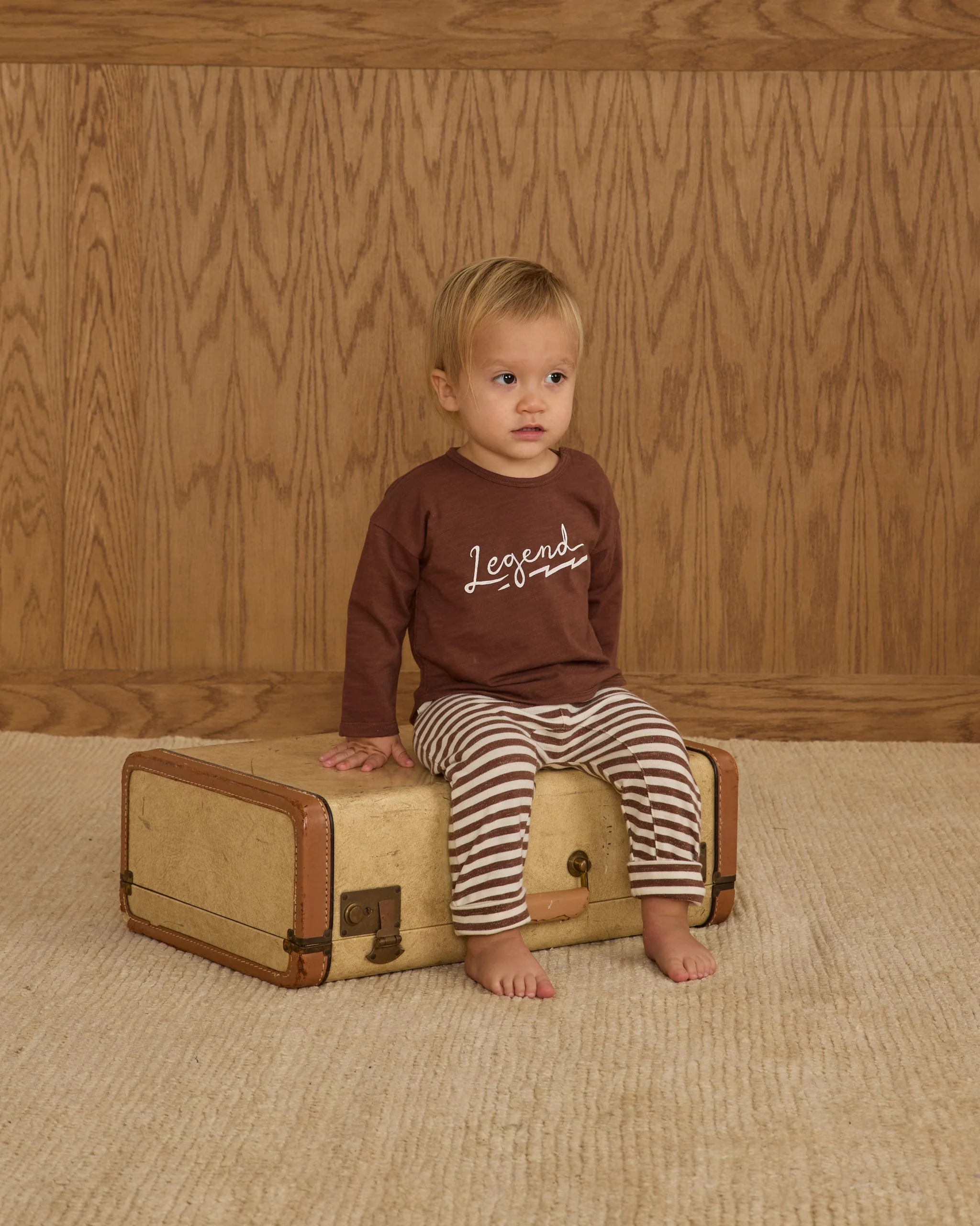 Baby Cru Pant || Brown Stripe - Image 2