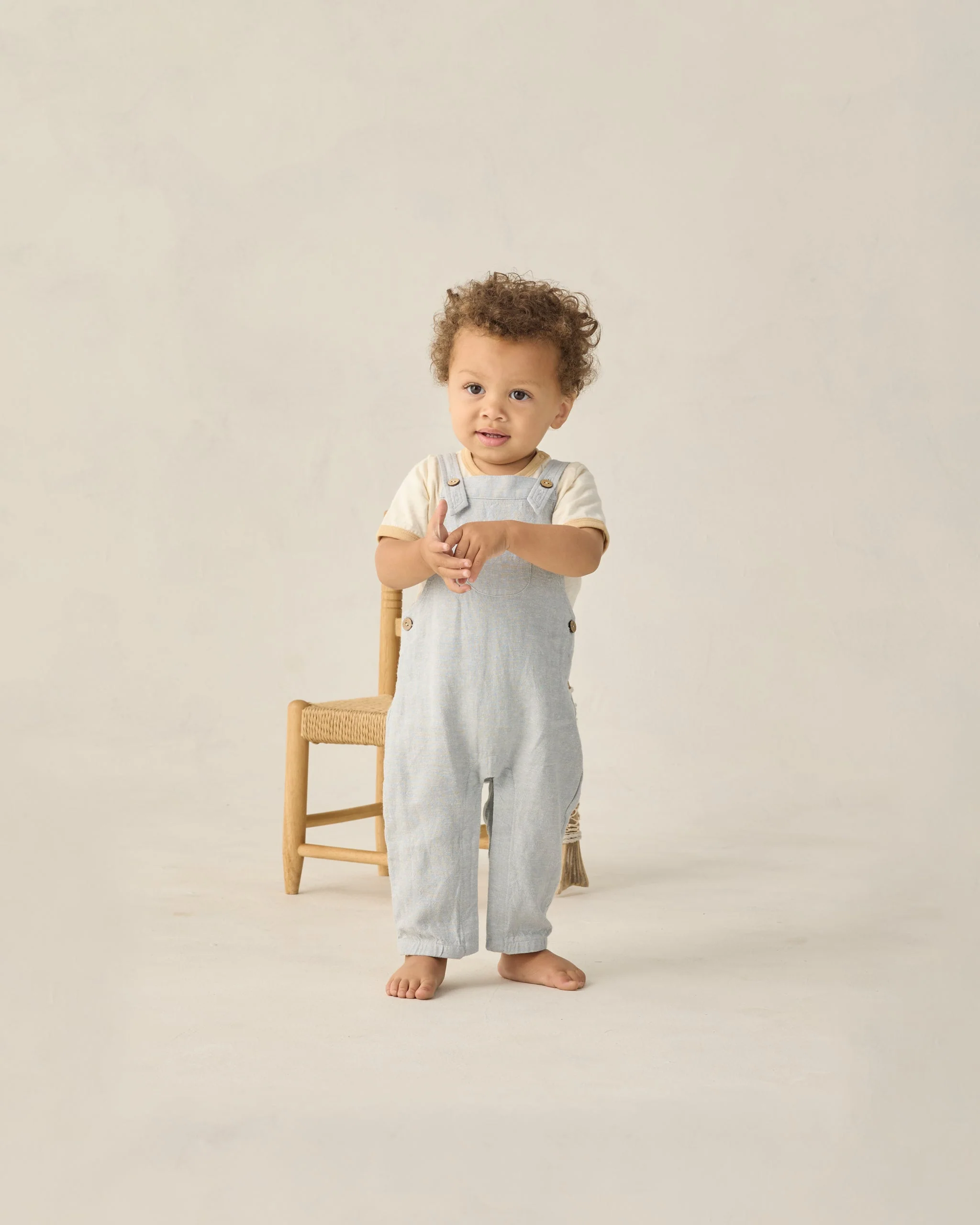 Baby Overall Heathered Light Blue - Image 3