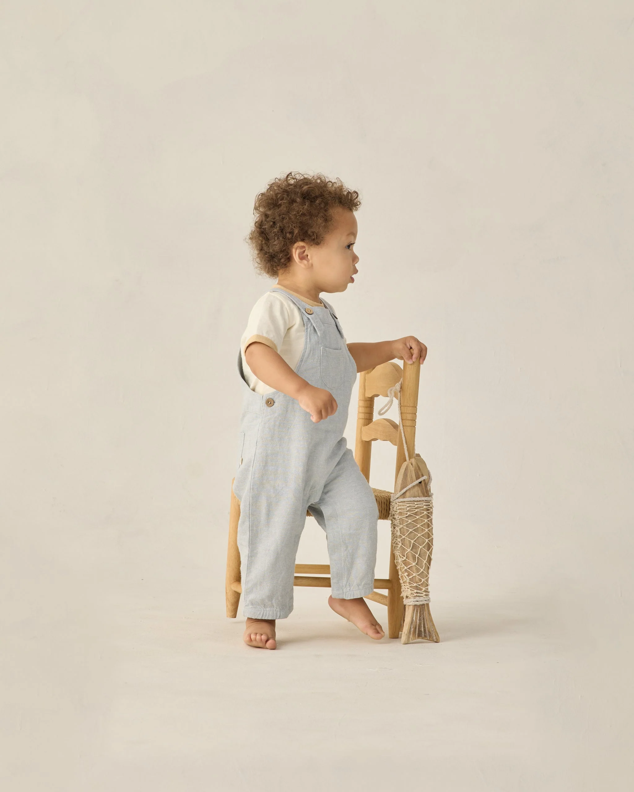 Baby Overall Heathered Light Blue - Image 4