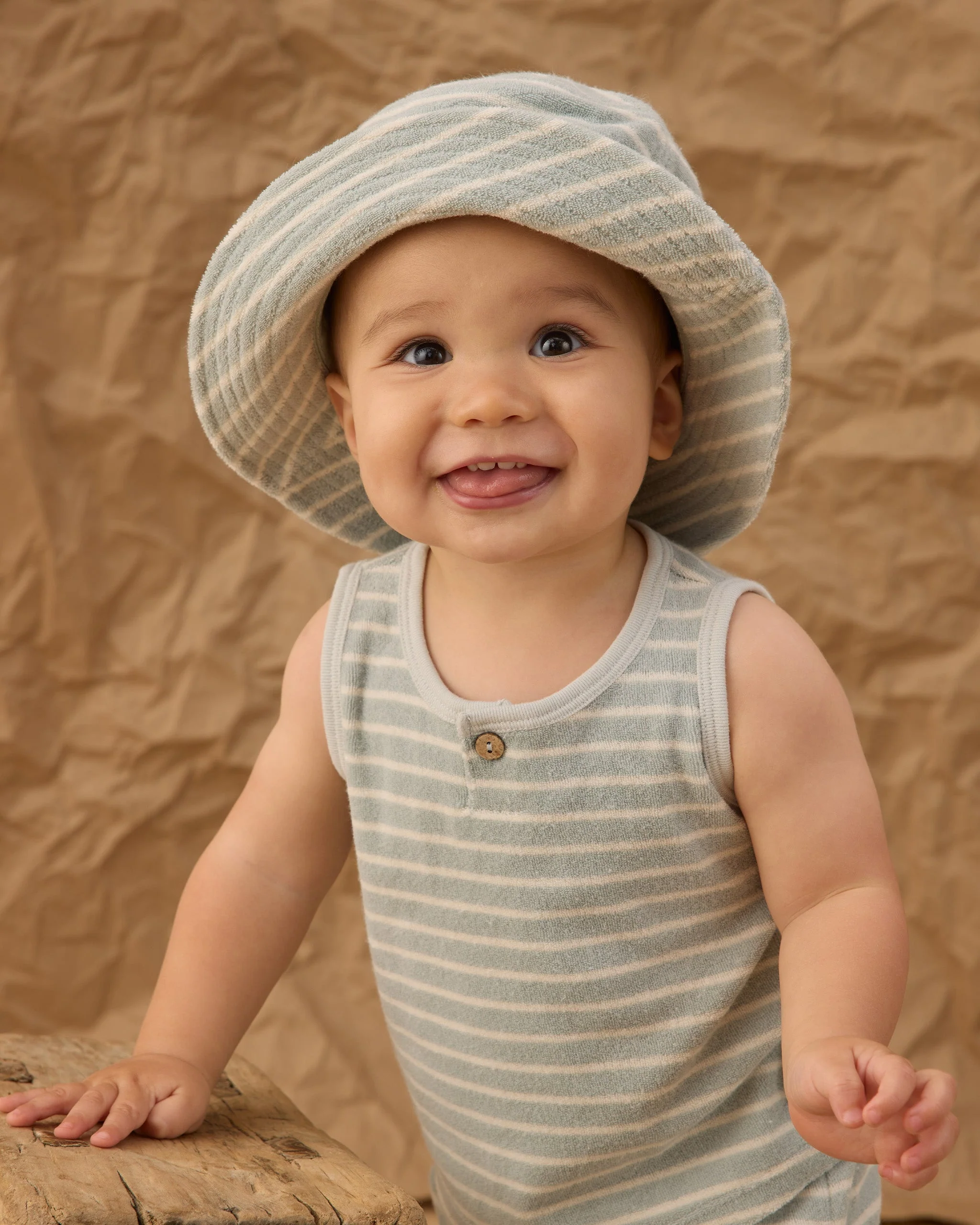 Baby Tank Set Seafoam Terry Stripe - Image 3