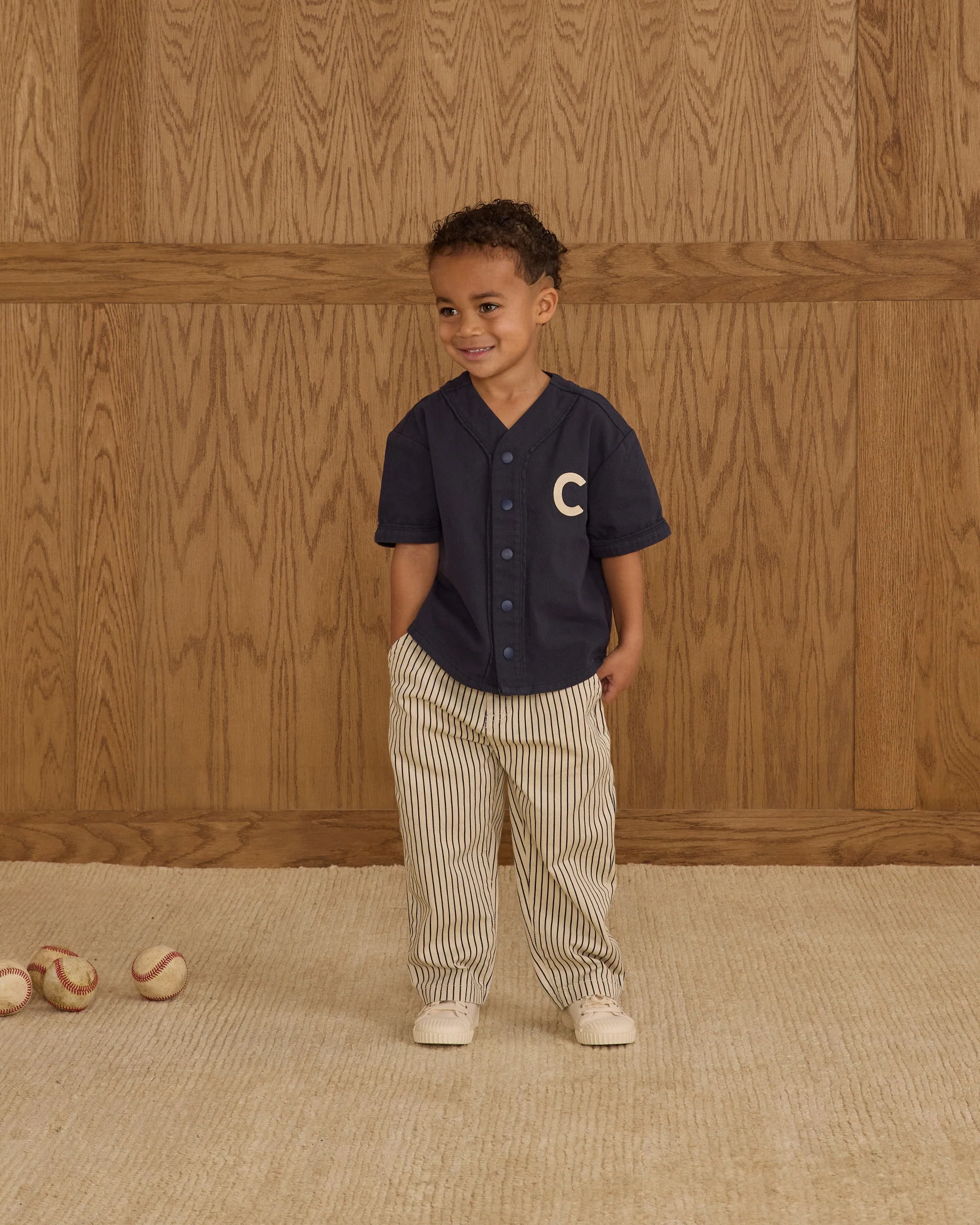 Baggy Pant || Navy Pinstripe - Image 3