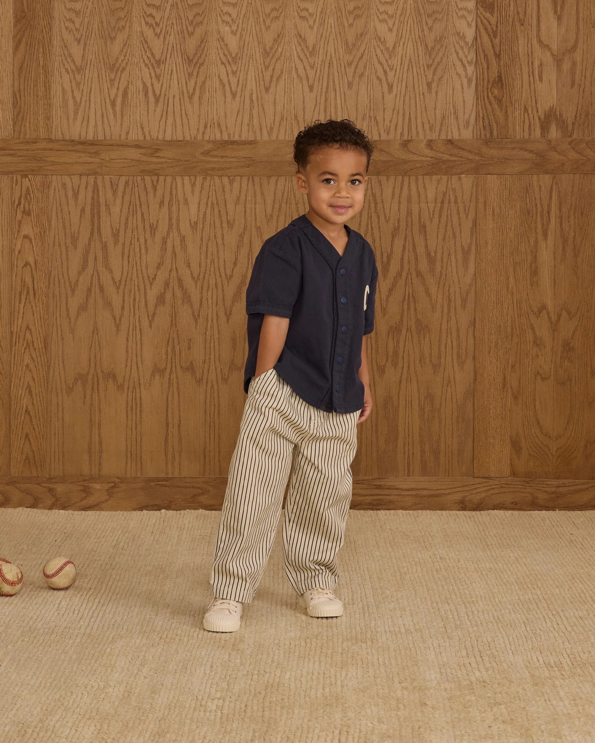 Baggy Pant || Navy Pinstripe - Image 4