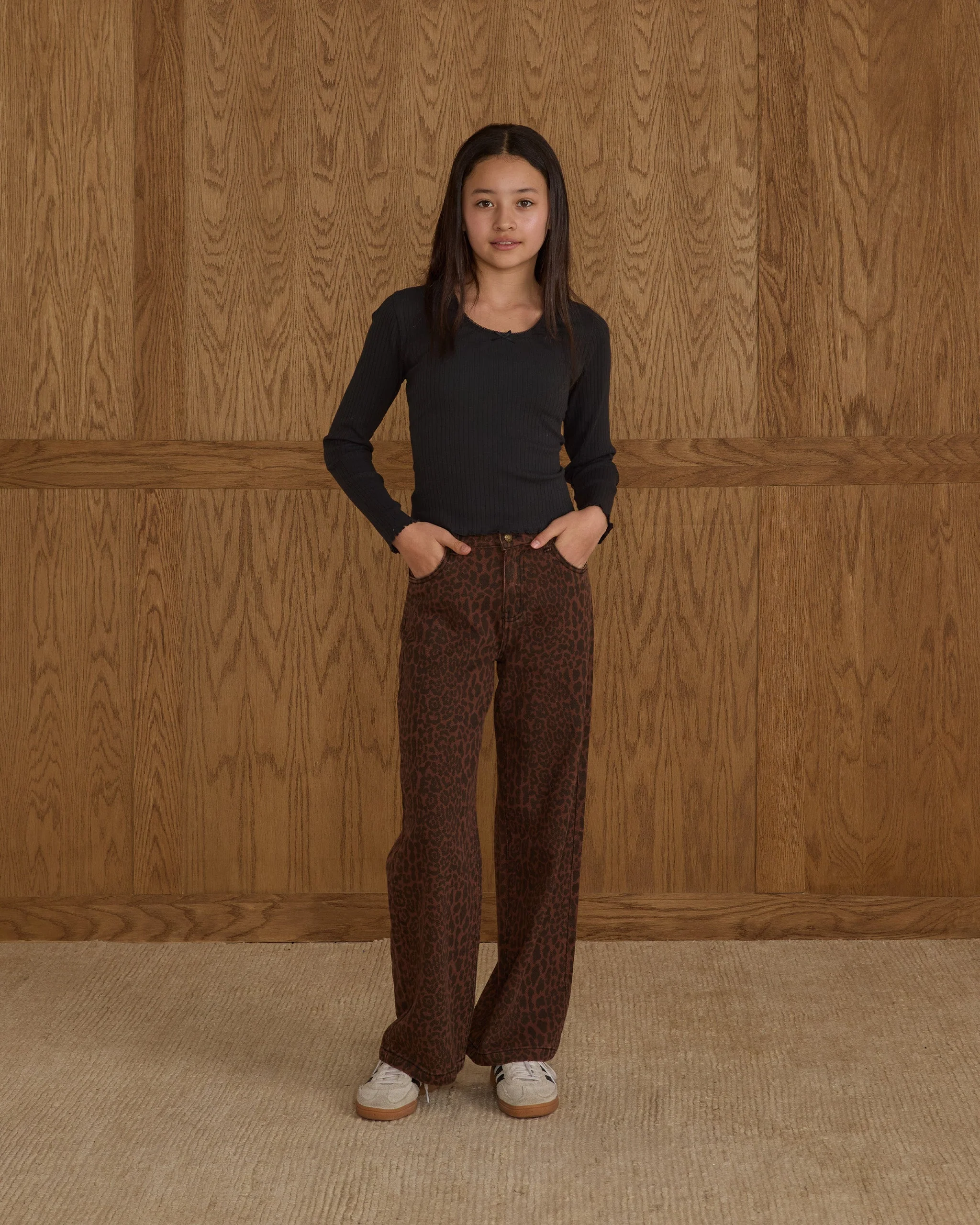 Baggy Wide Leg Denim || Leopard - Image 3