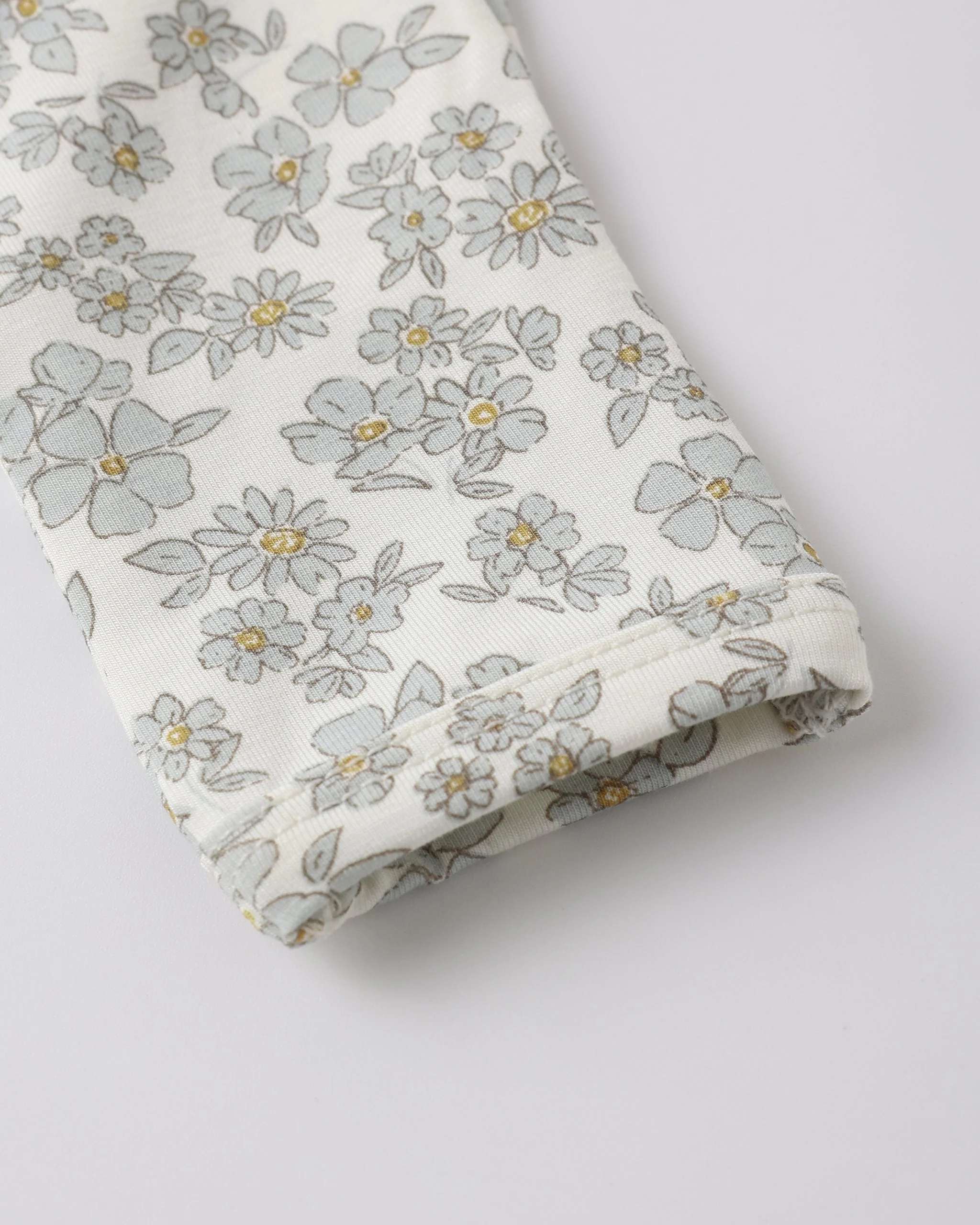 Bamboo Baby Gown + Hat Set Blue Floral - Image 6