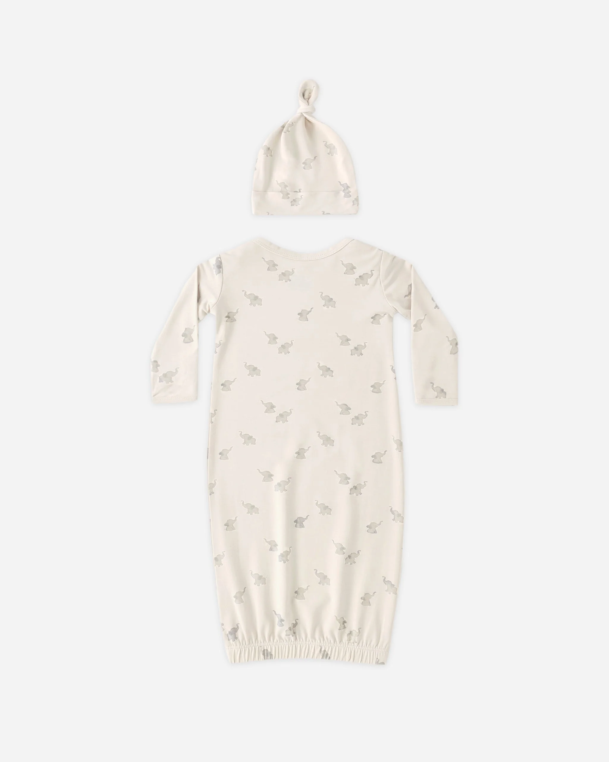 Bamboo Baby Gown + Hat Set Elephants