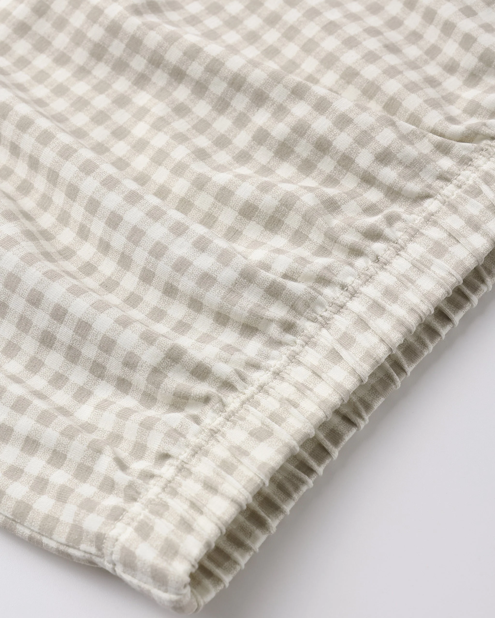 Bamboo Baby Gown + Hat Set Oat Gingham - Image 6