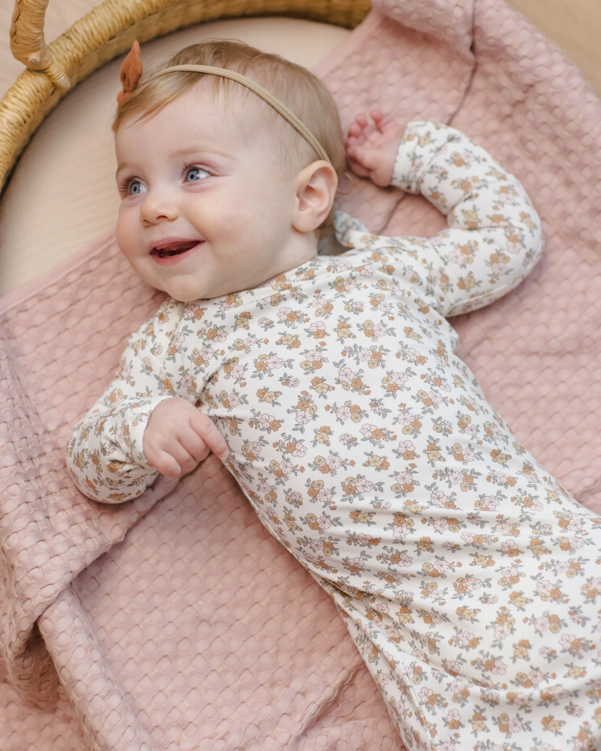 Bamboo Baby Gown + Hat Set Wildflower - Image 2