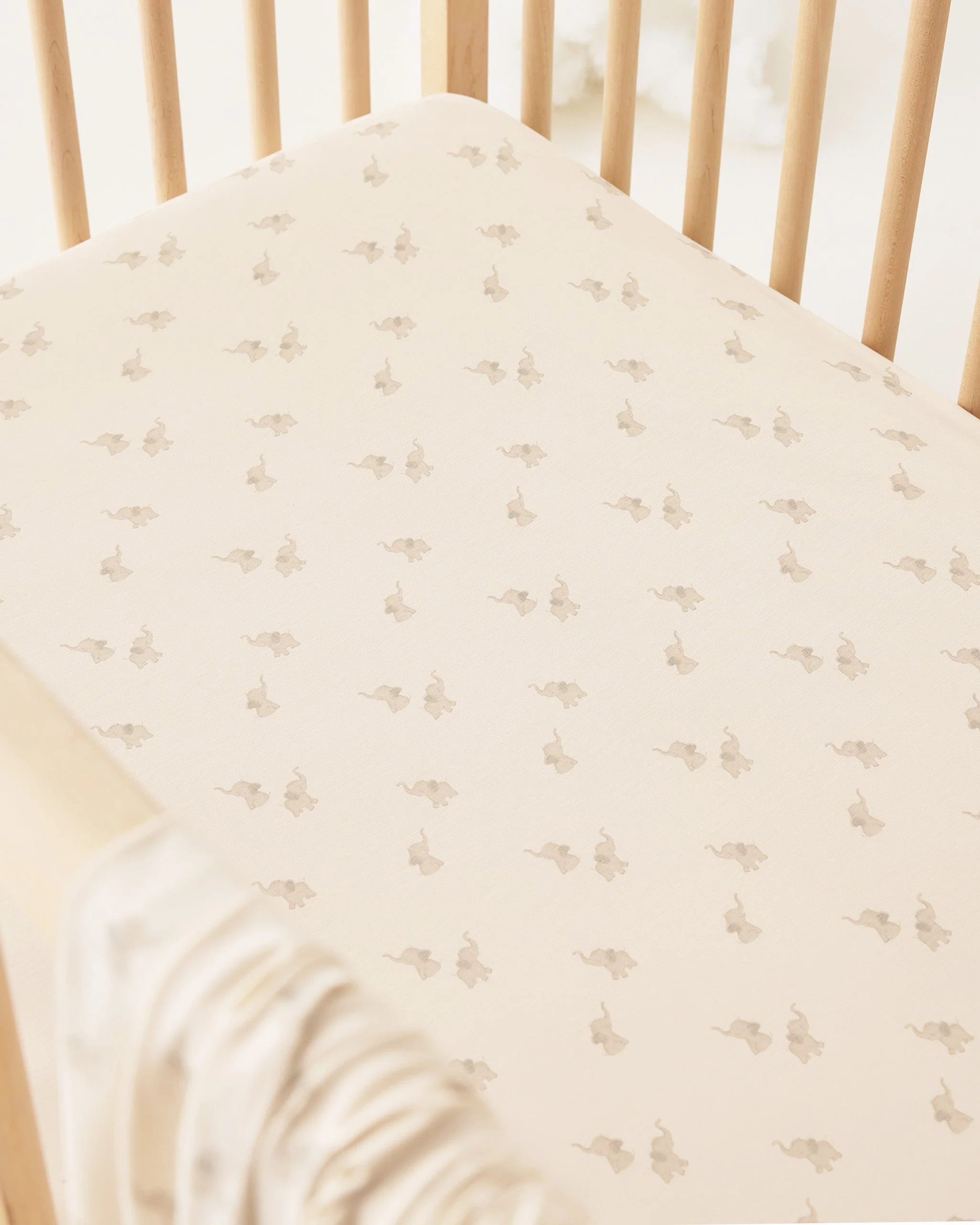 Bamboo Crib Sheet Elephants - Image 2