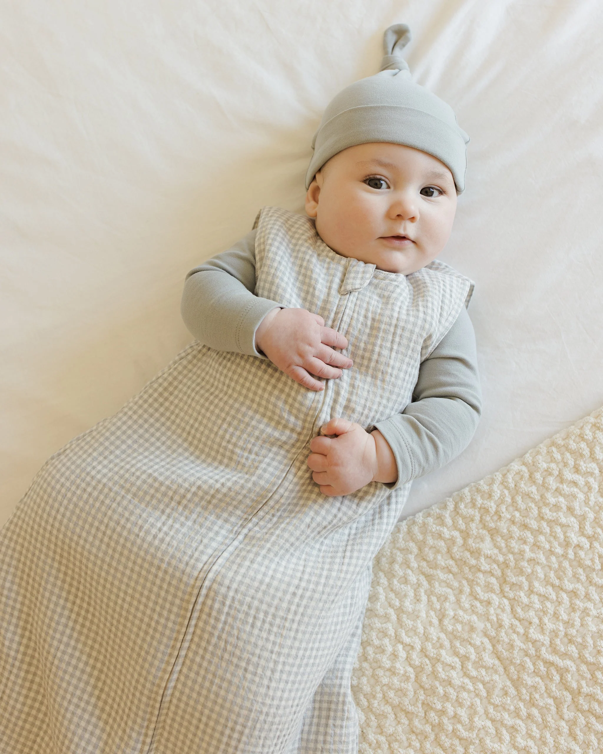 Bamboo Knotted Baby Hat || Steel Blue - Image 3