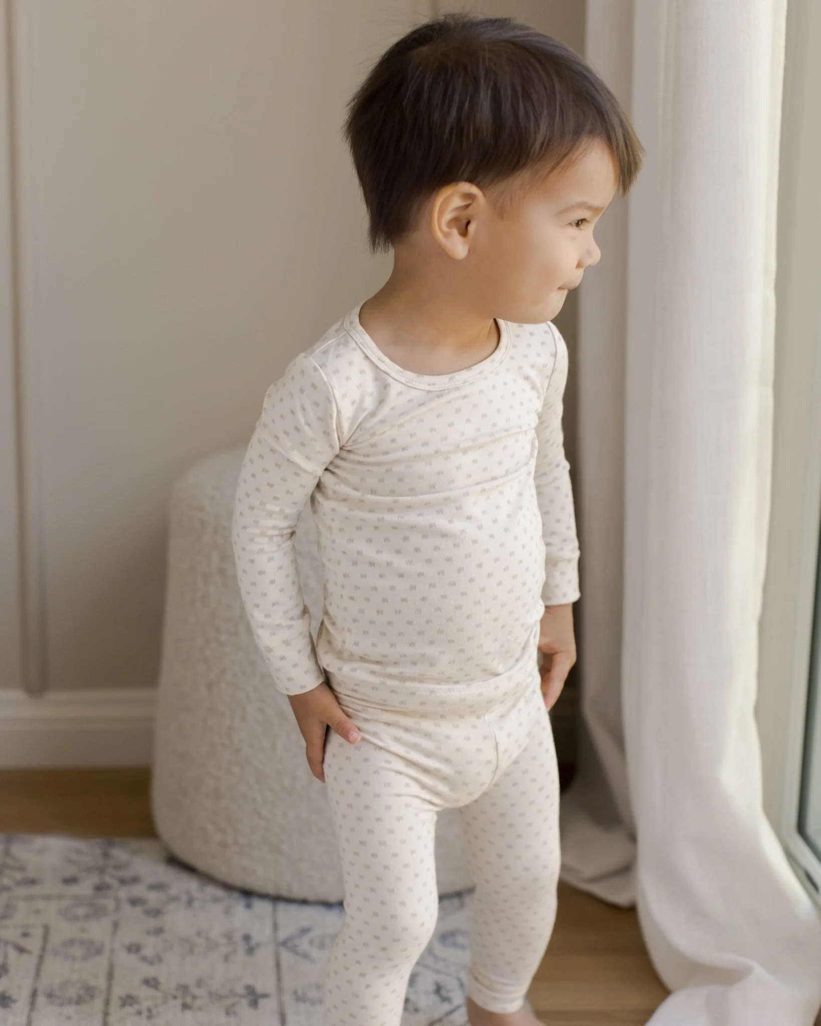 Bamboo Pajama Set || Oat Check - Image 2