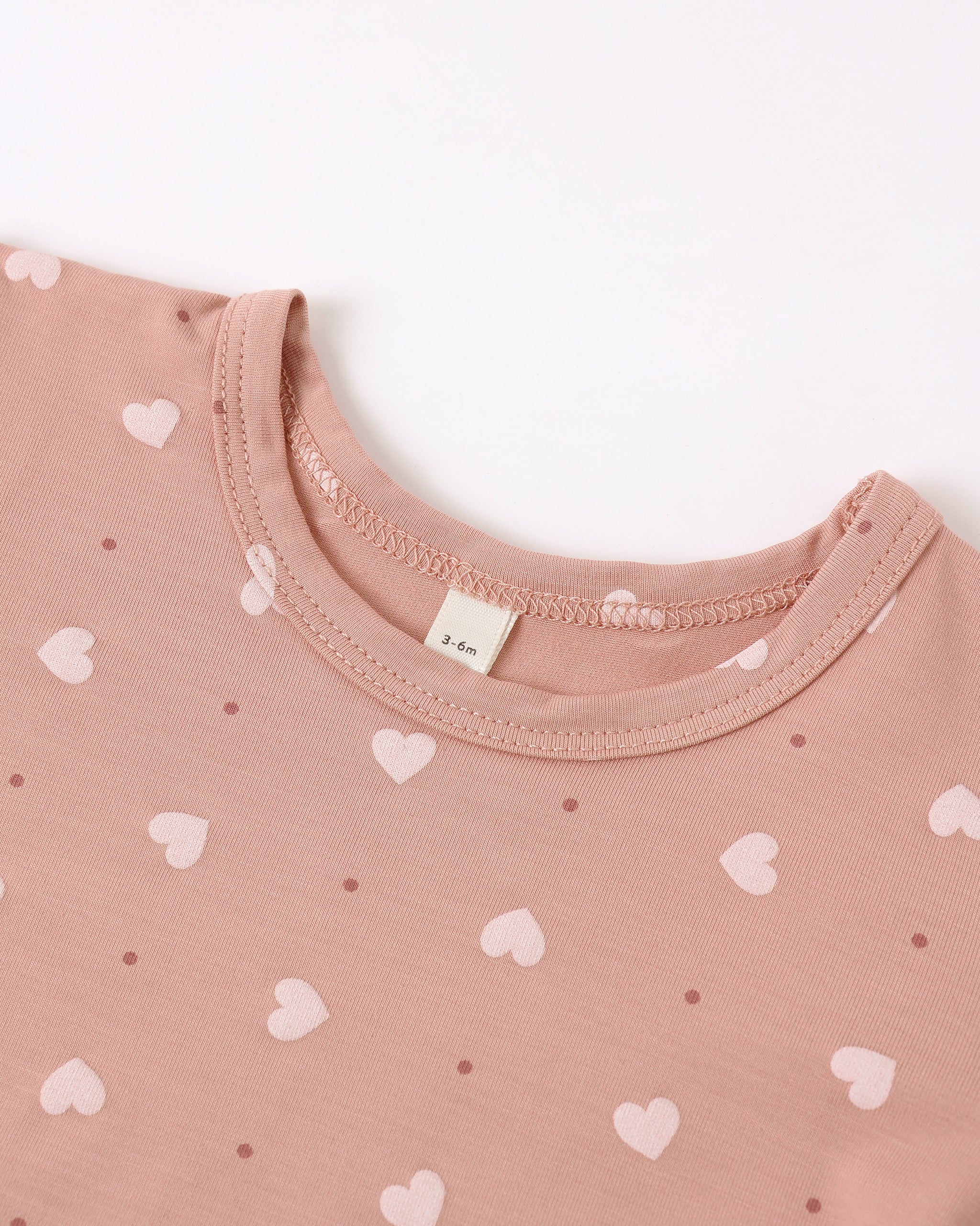 Bamboo Pajama Set Pink Hearts - Image 3