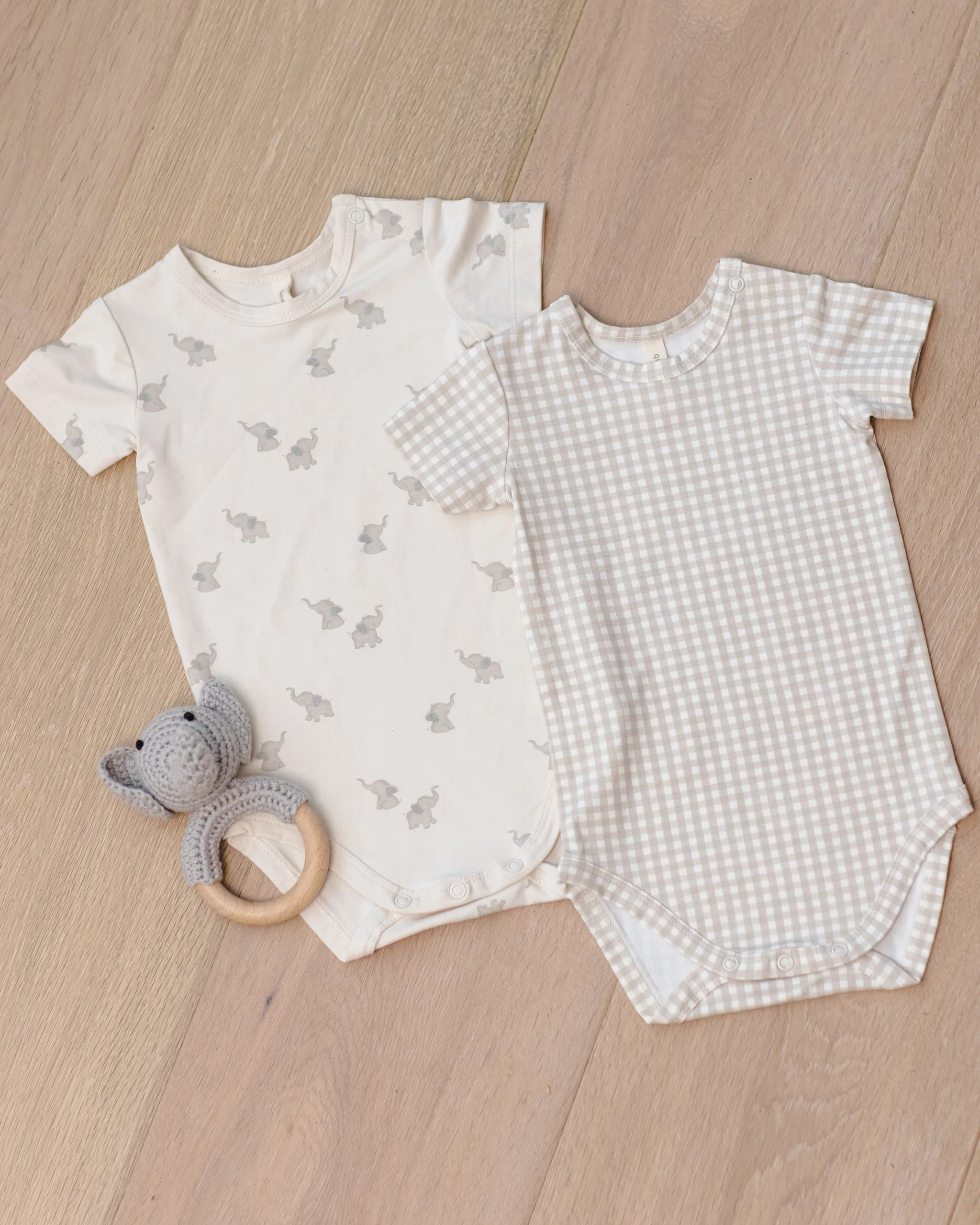 Bamboo Short Sleeve Bodysuit Elephants - Image 2