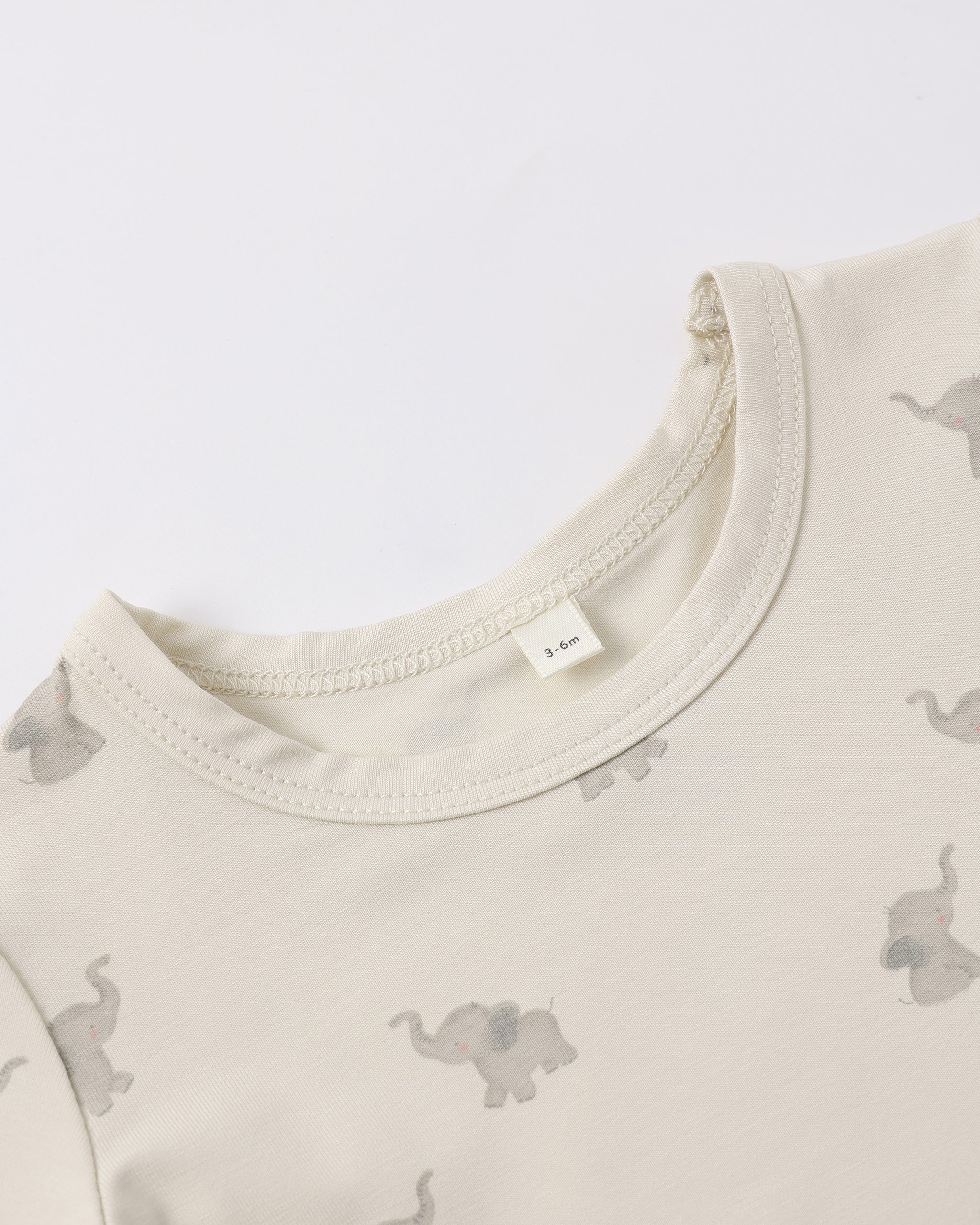 Bamboo Short Sleeve Bodysuit Elephants - Image 4