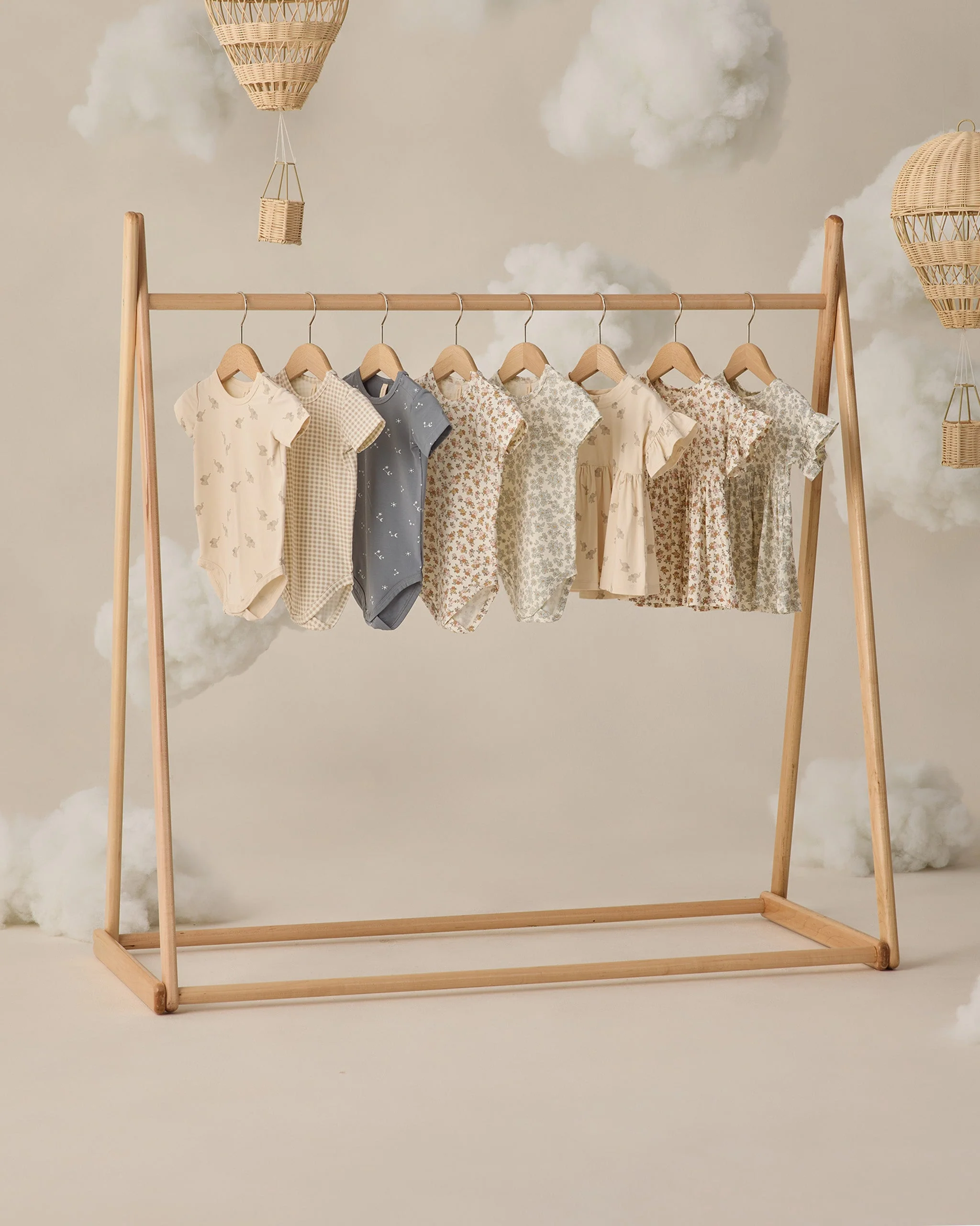 Bamboo Short Sleeve Bodysuit Oat Gingham - Image 3