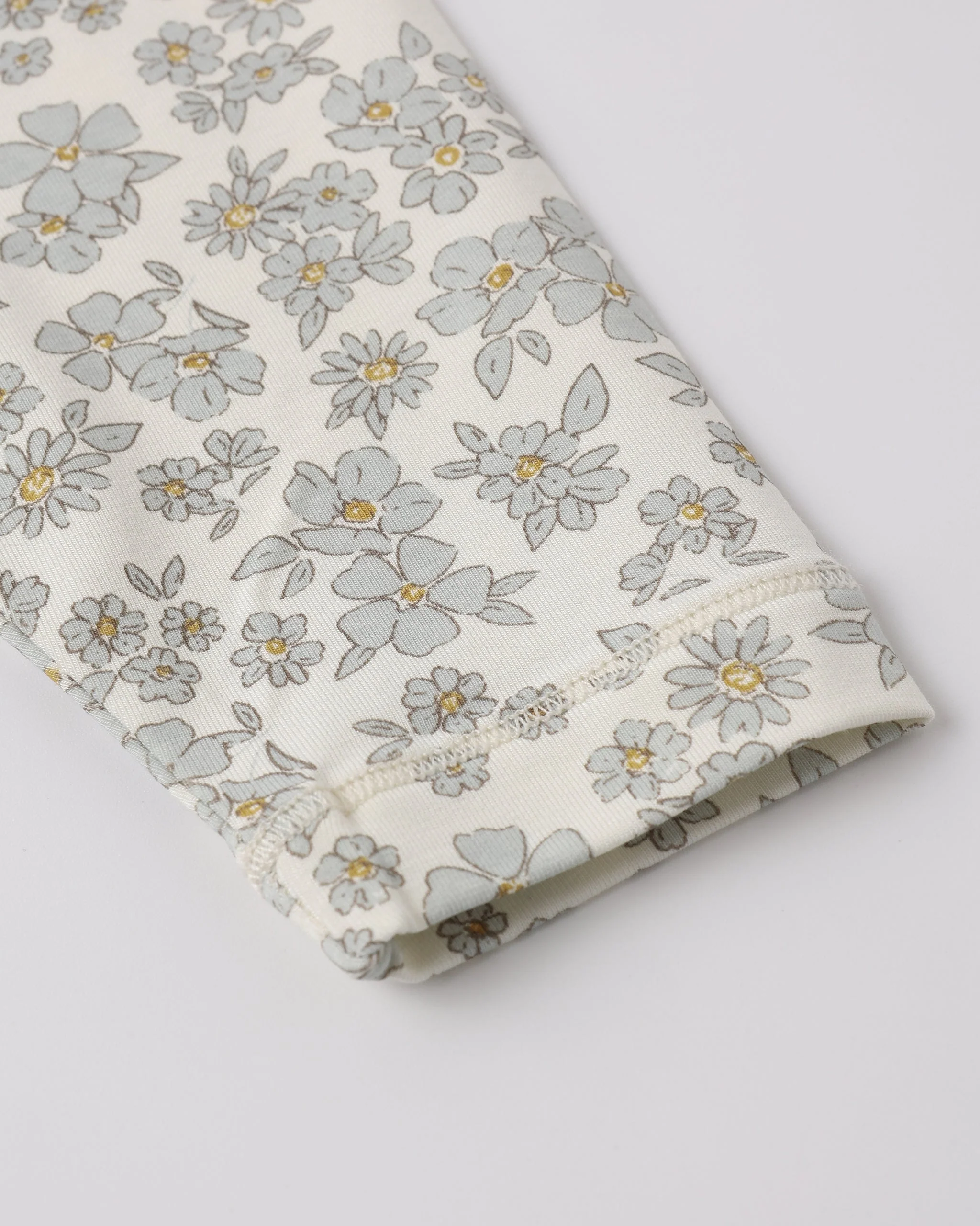 Bamboo Short Sleeve Pajama Set Blue Floral - Image 5