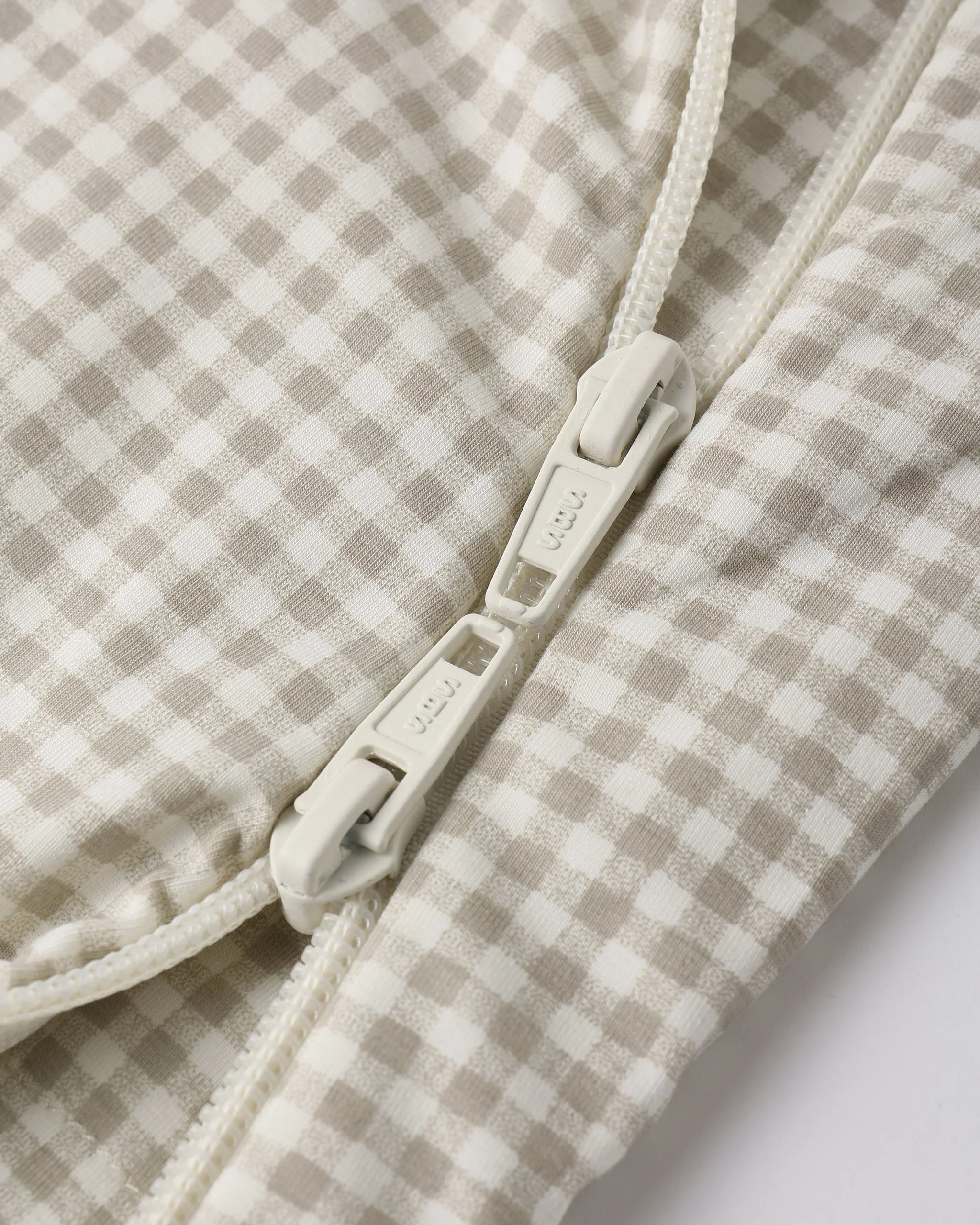 Bamboo Sleep Bag Oat Gingham - Image 2