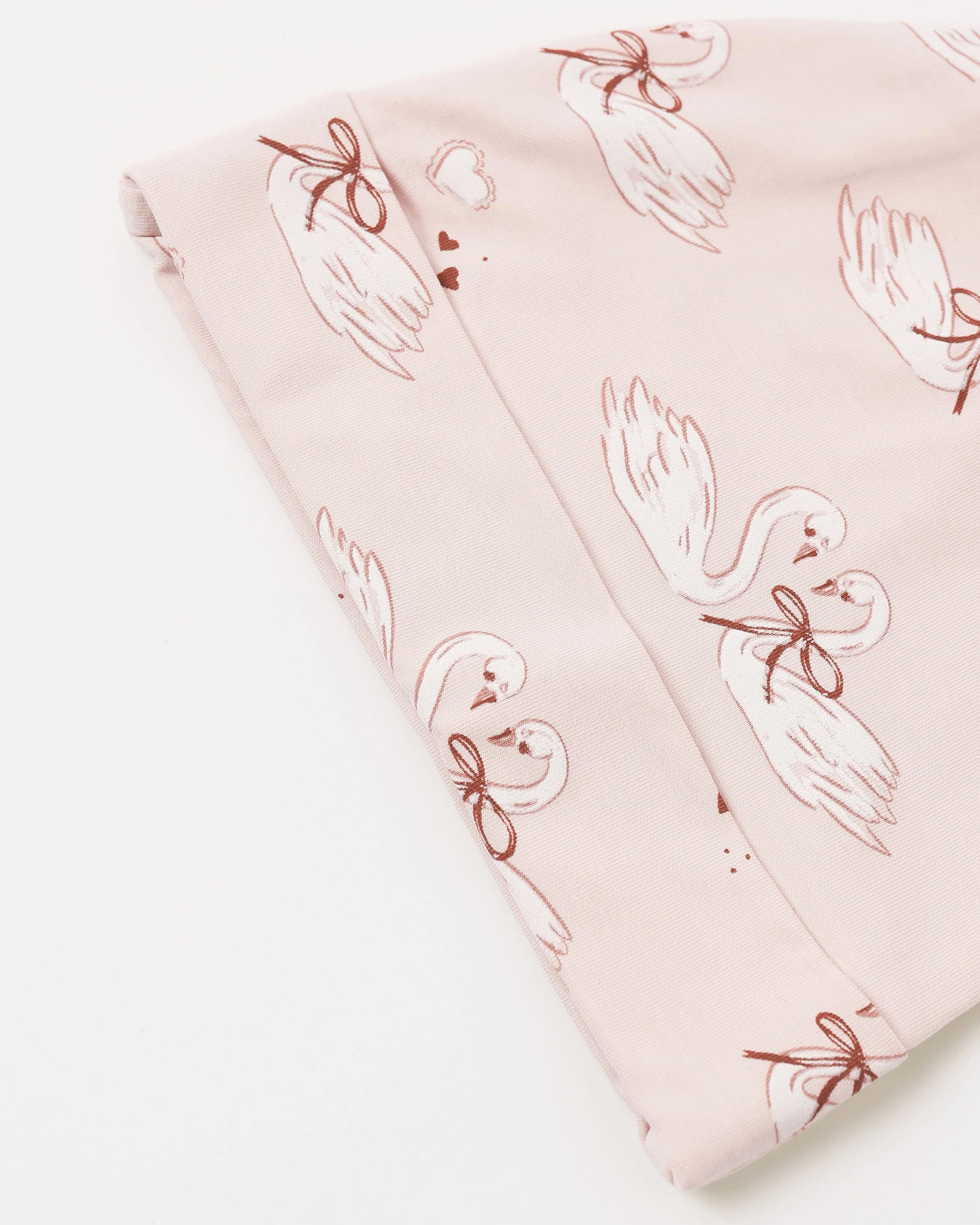 Bamboo Swaddle + Knotted Hat Swans - Image 3