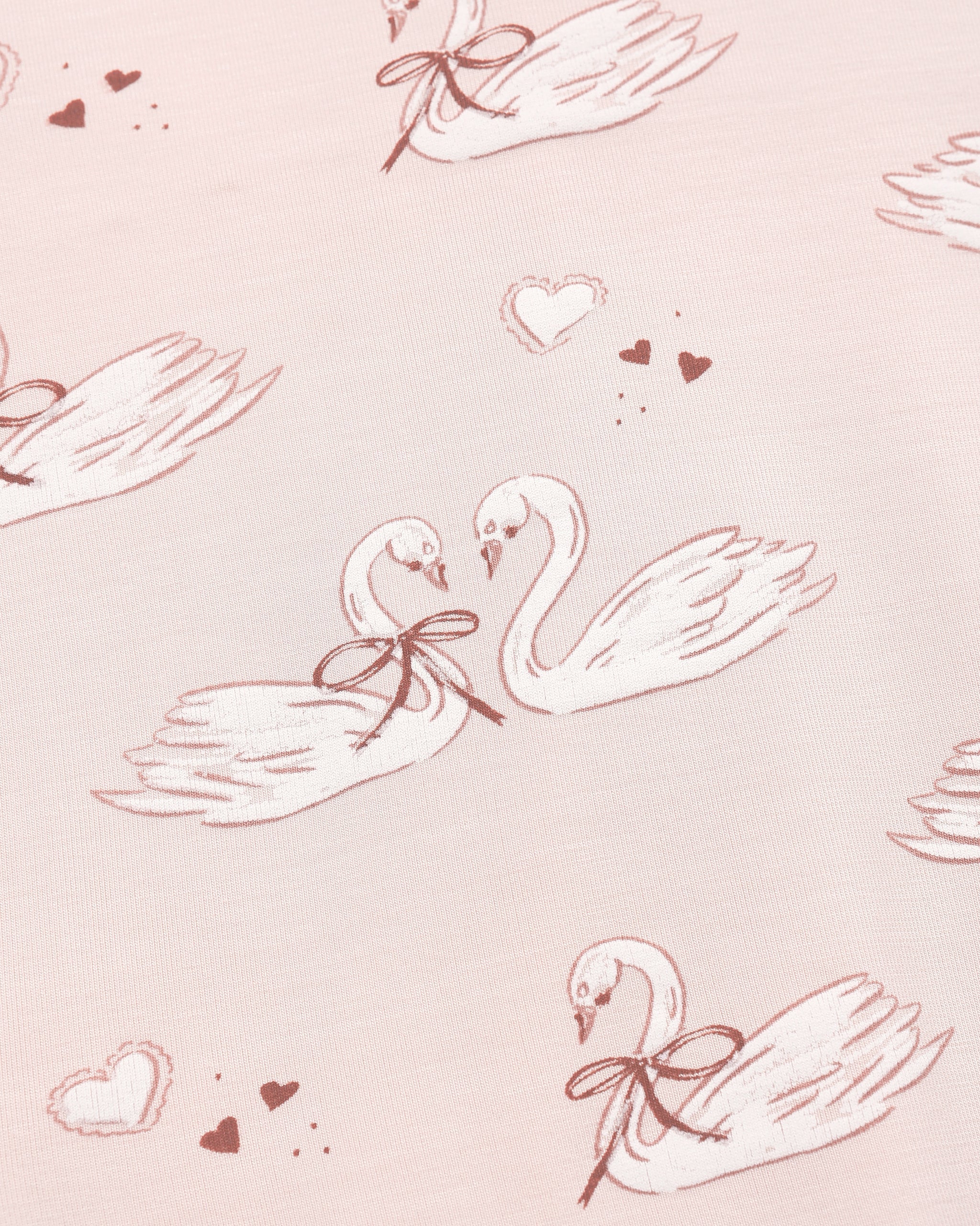 Bamboo Swaddle + Knotted Hat Swans - Image 4