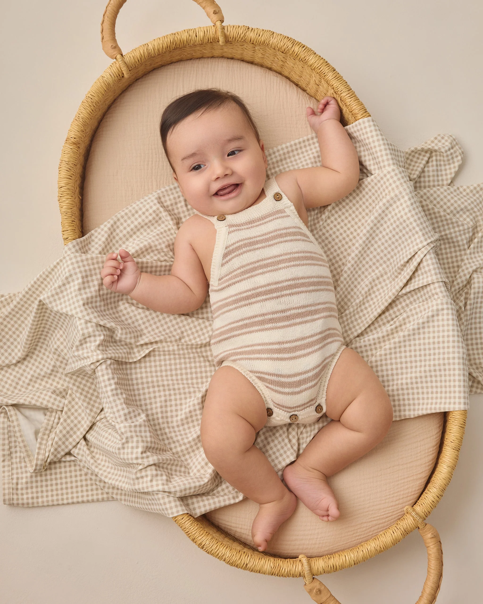 Bamboo Swaddle Oat Gingham - Image 3