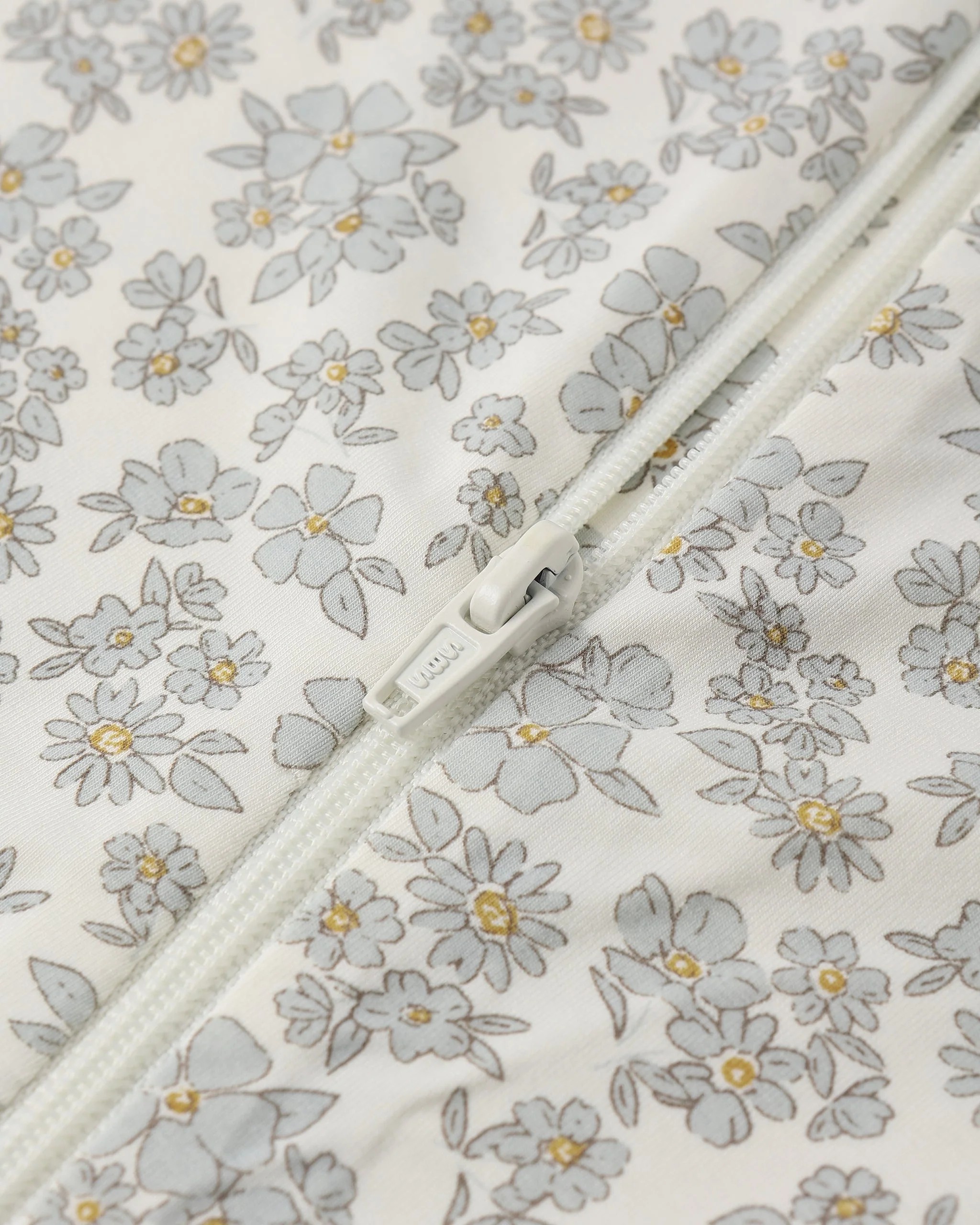 Bamboo Zip Footie Blue Floral - Image 6