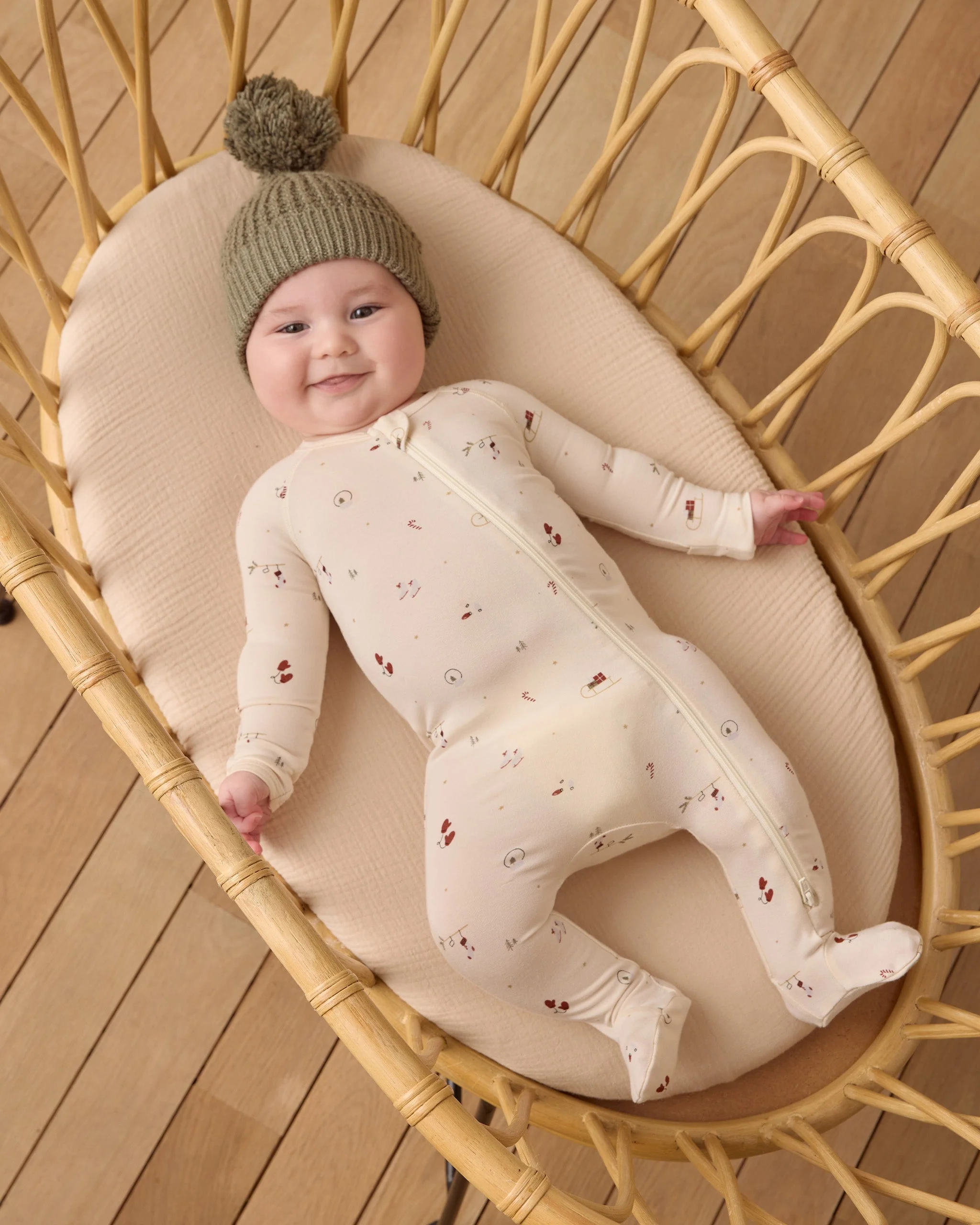 Bamboo Zip Footie || Winter Wonderland - Image 2