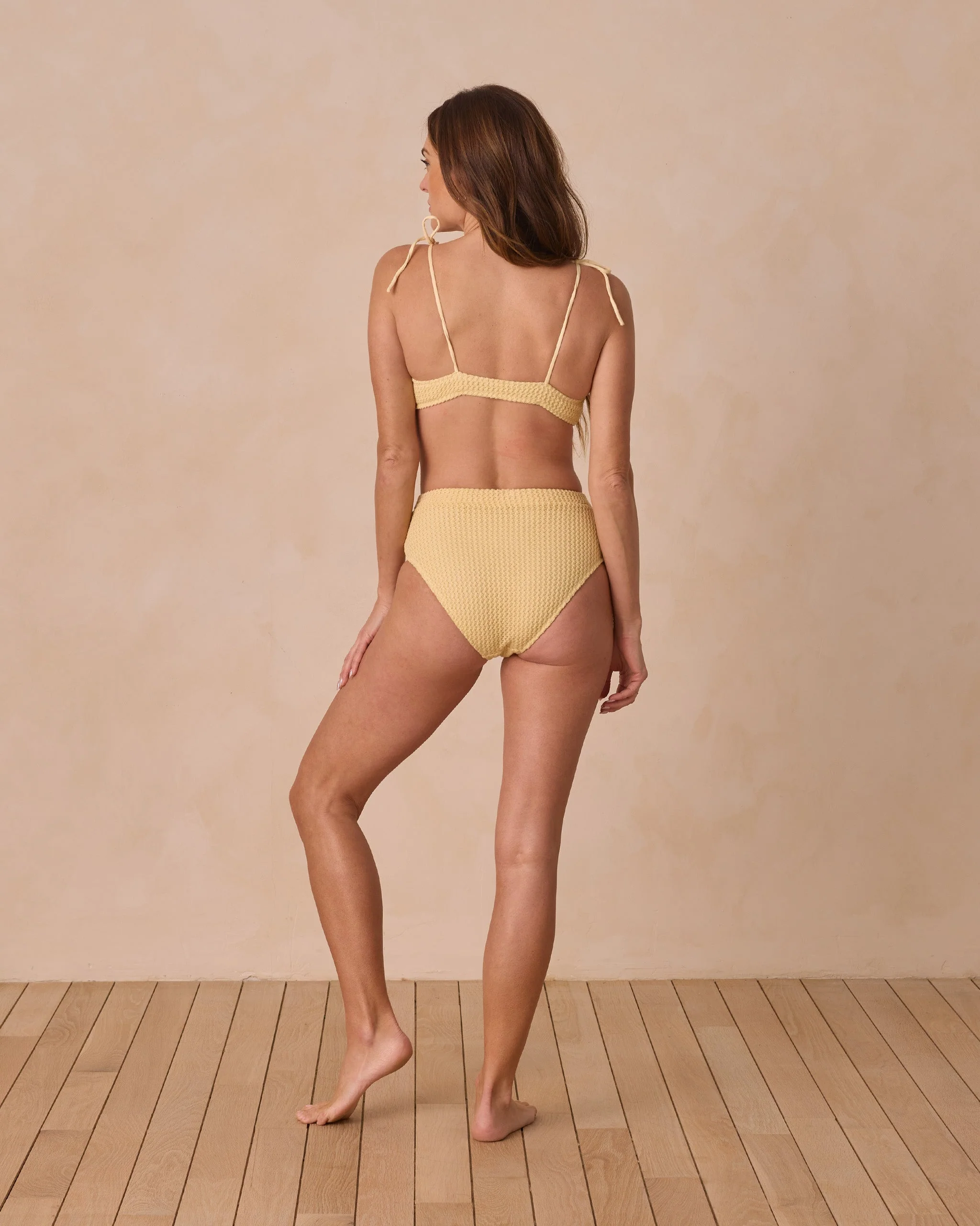 Banded High Waisted Bikini Bottom | Yellow Crochet - Image 2
