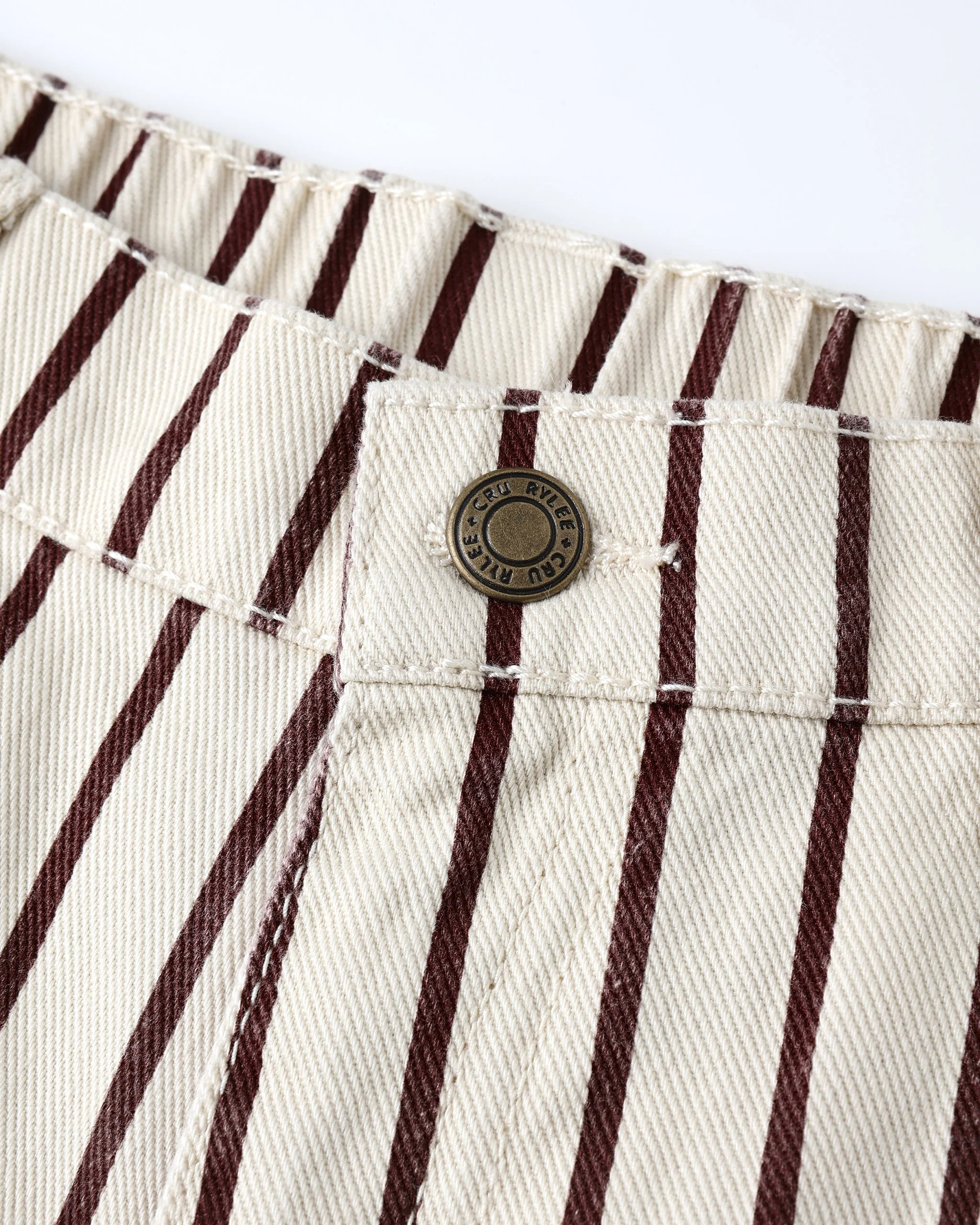 Barrel Pant || Burgundy Pinstripe - Image 2