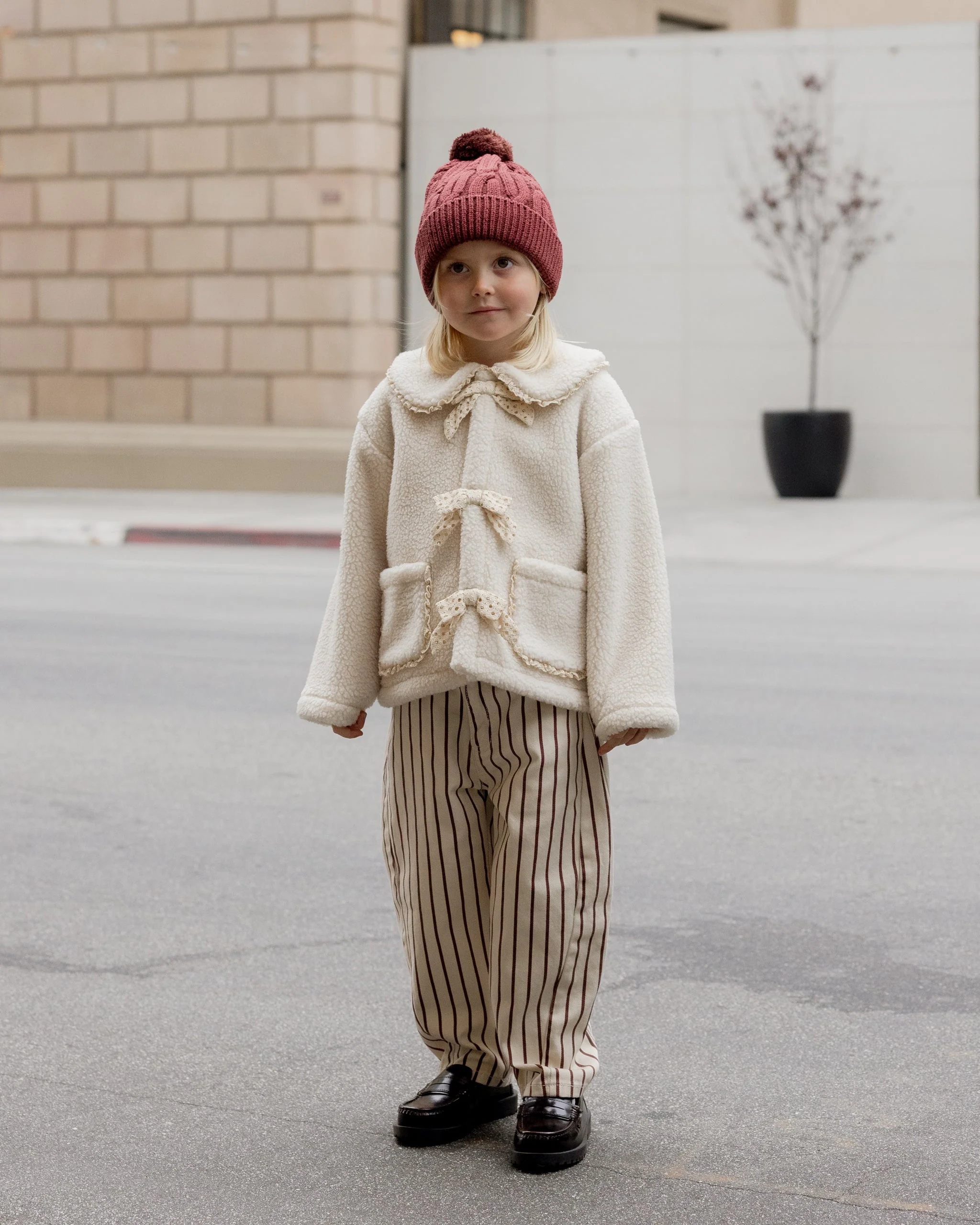 Barrel Pant || Burgundy Pinstripe - Image 5