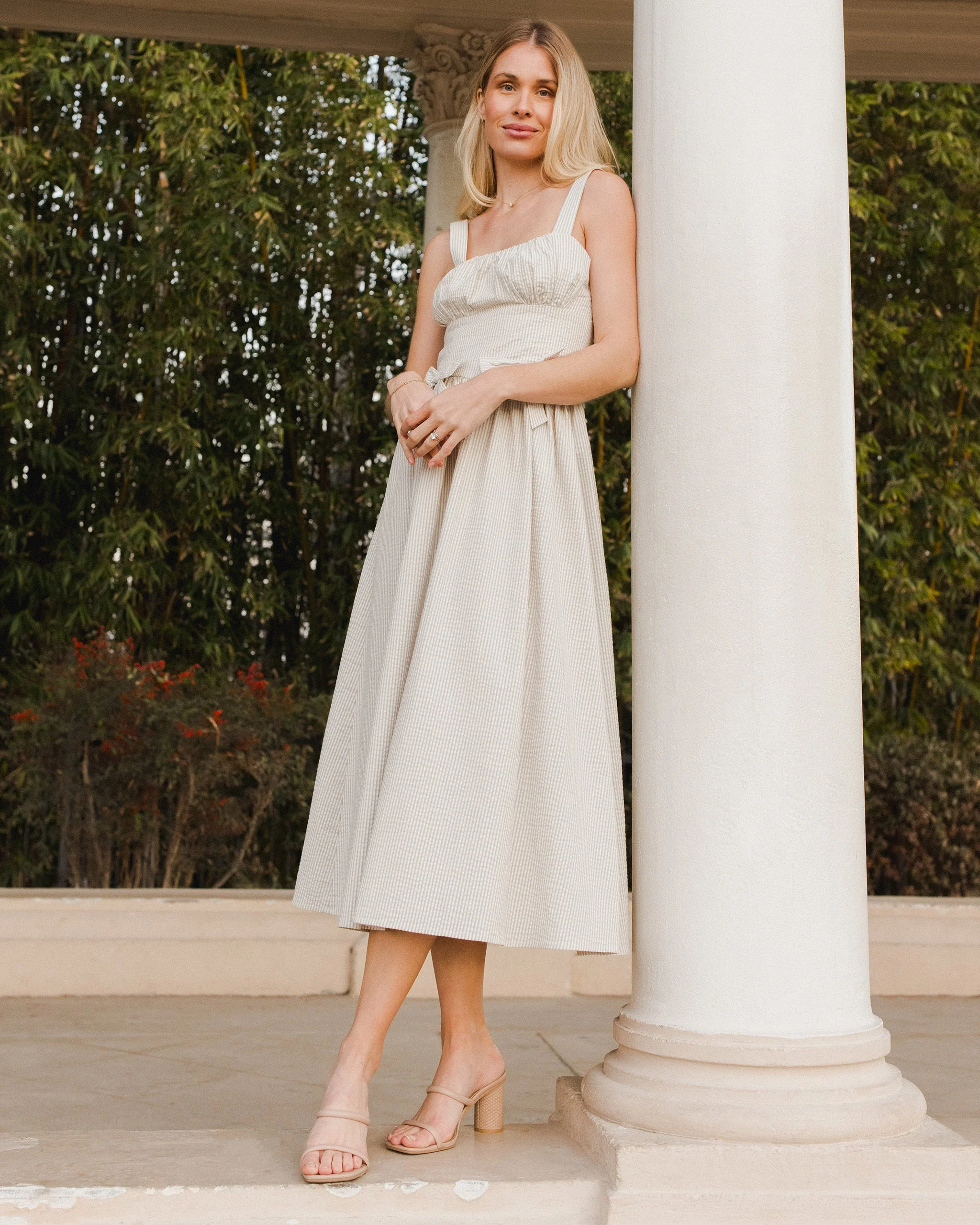 Betsy Dress || Sage Stripe - Image 3