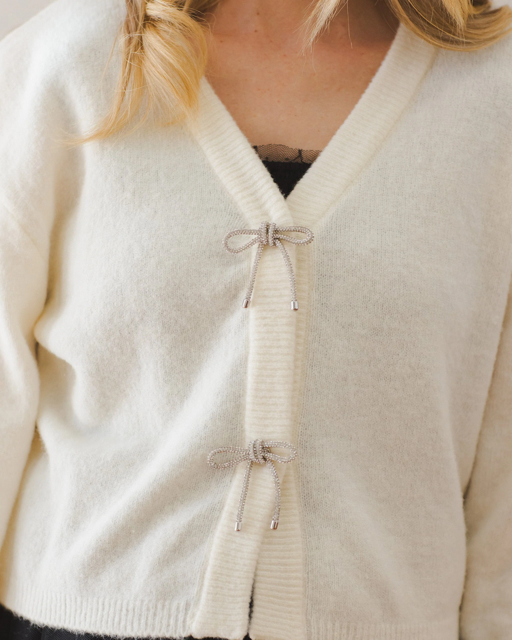 Bow Cardigan | Ivory - Image 4