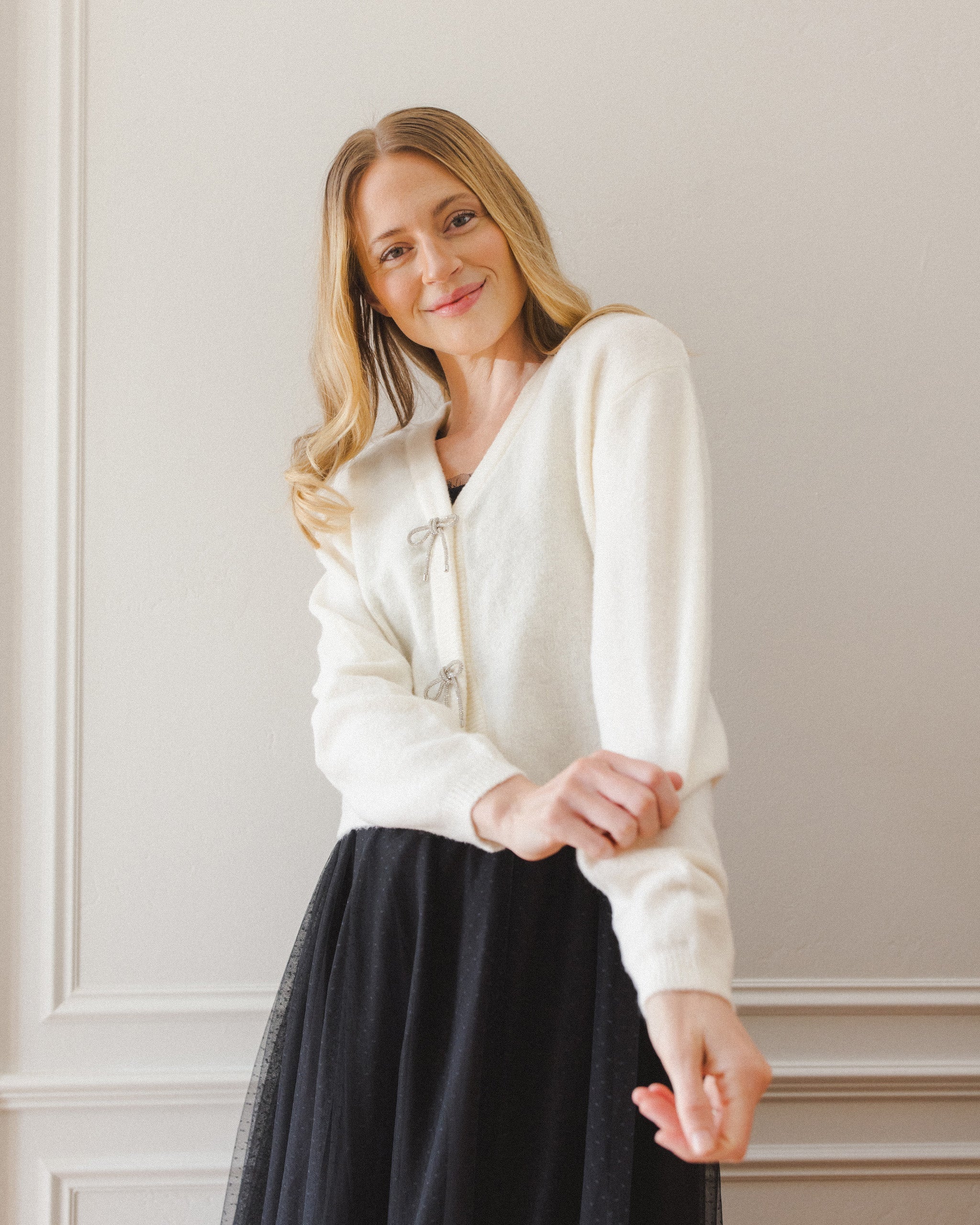 Bow Cardigan | Ivory - Image 6