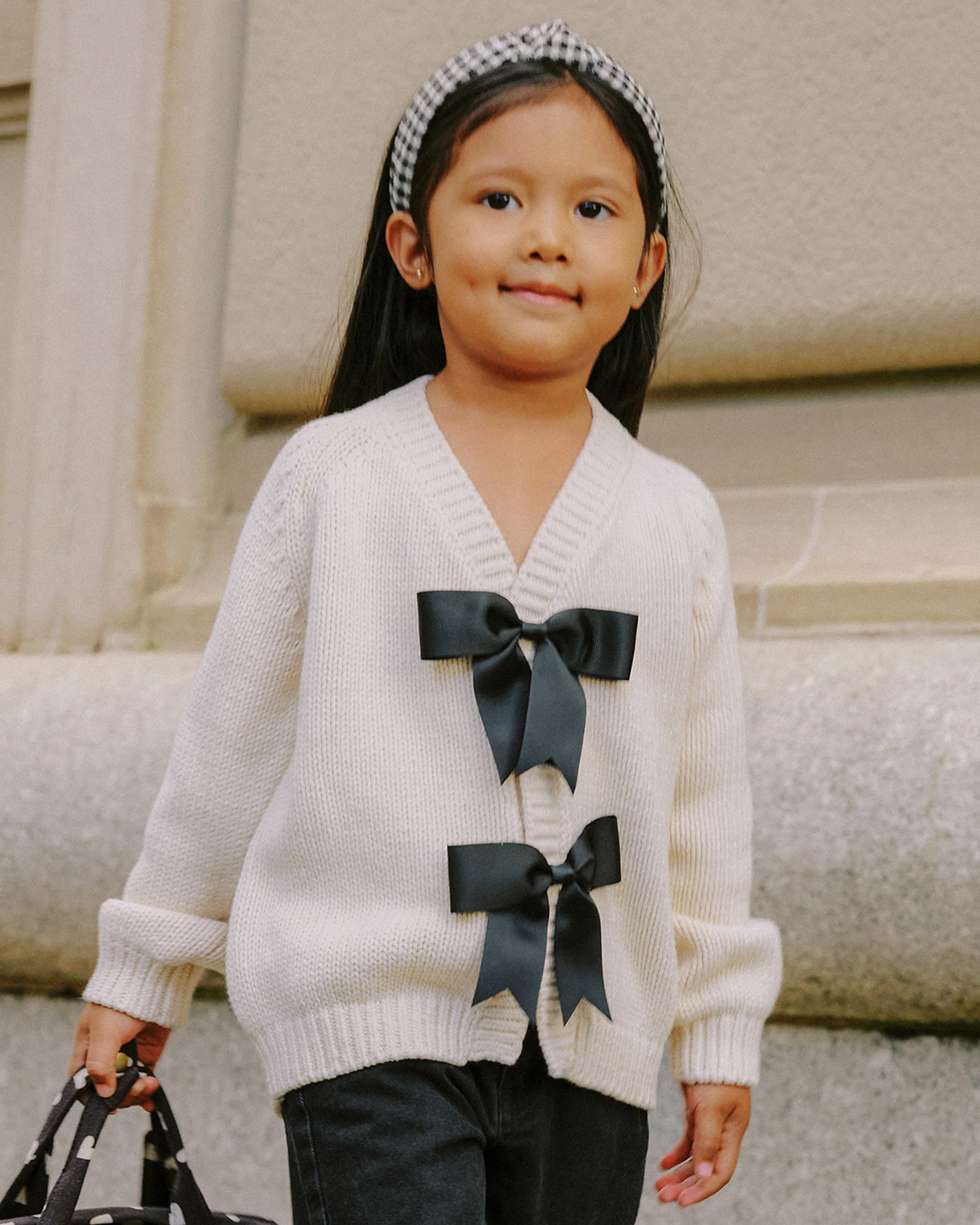 Bow Cardigan || Natural - Image 4