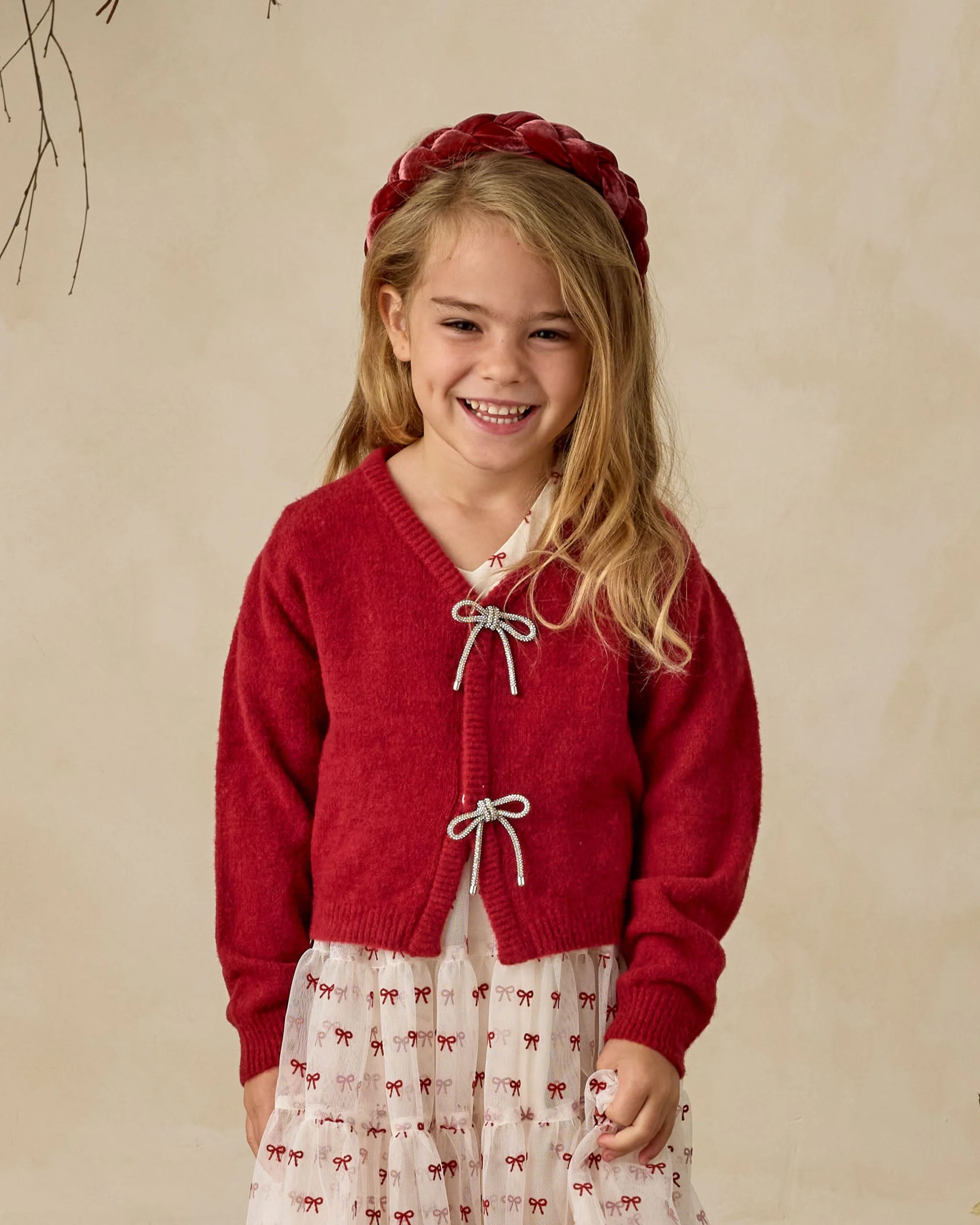Bow Cardigan | Ruby - Image 2